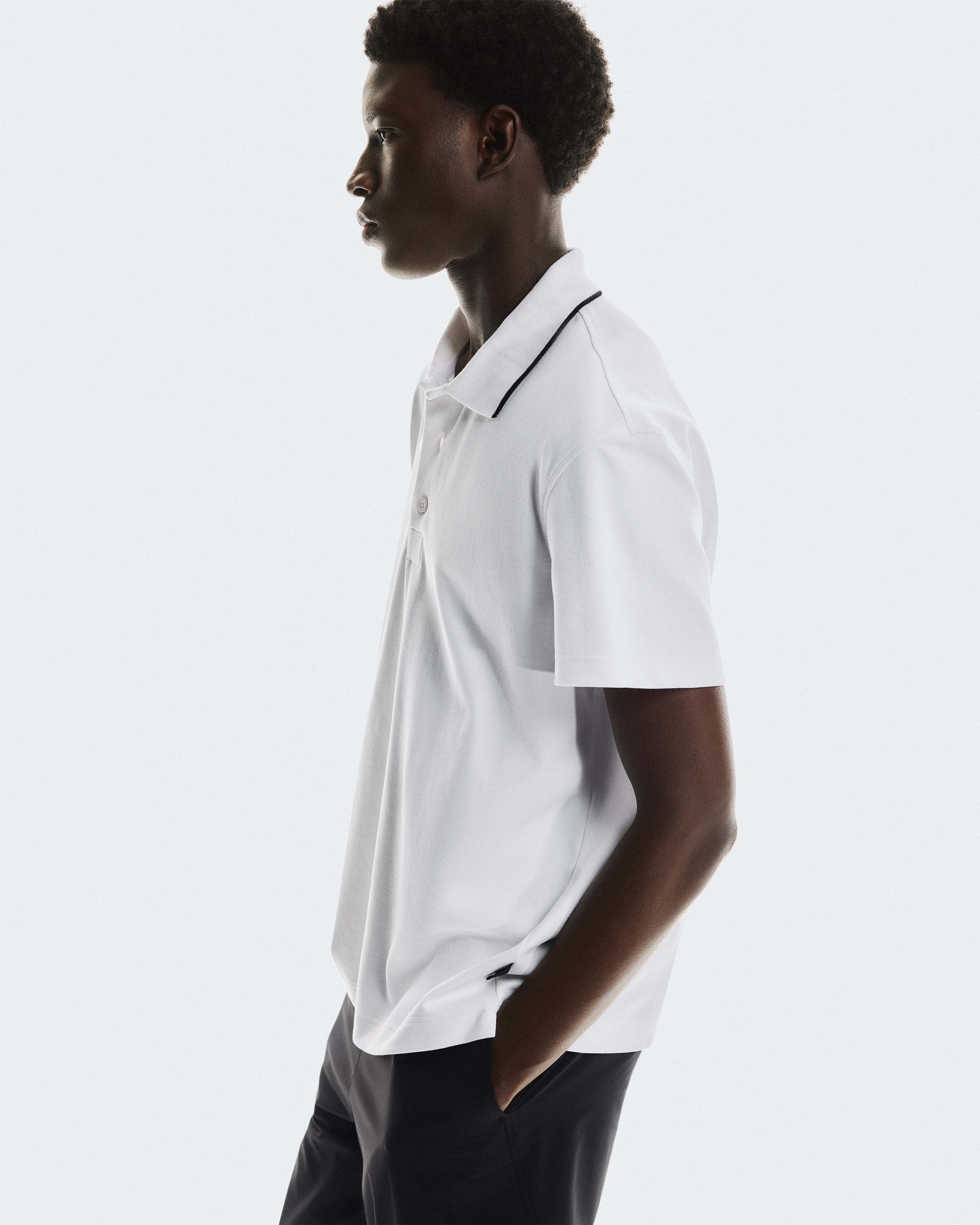 On Courtside Polo White Homme Hauts et t-shirts
