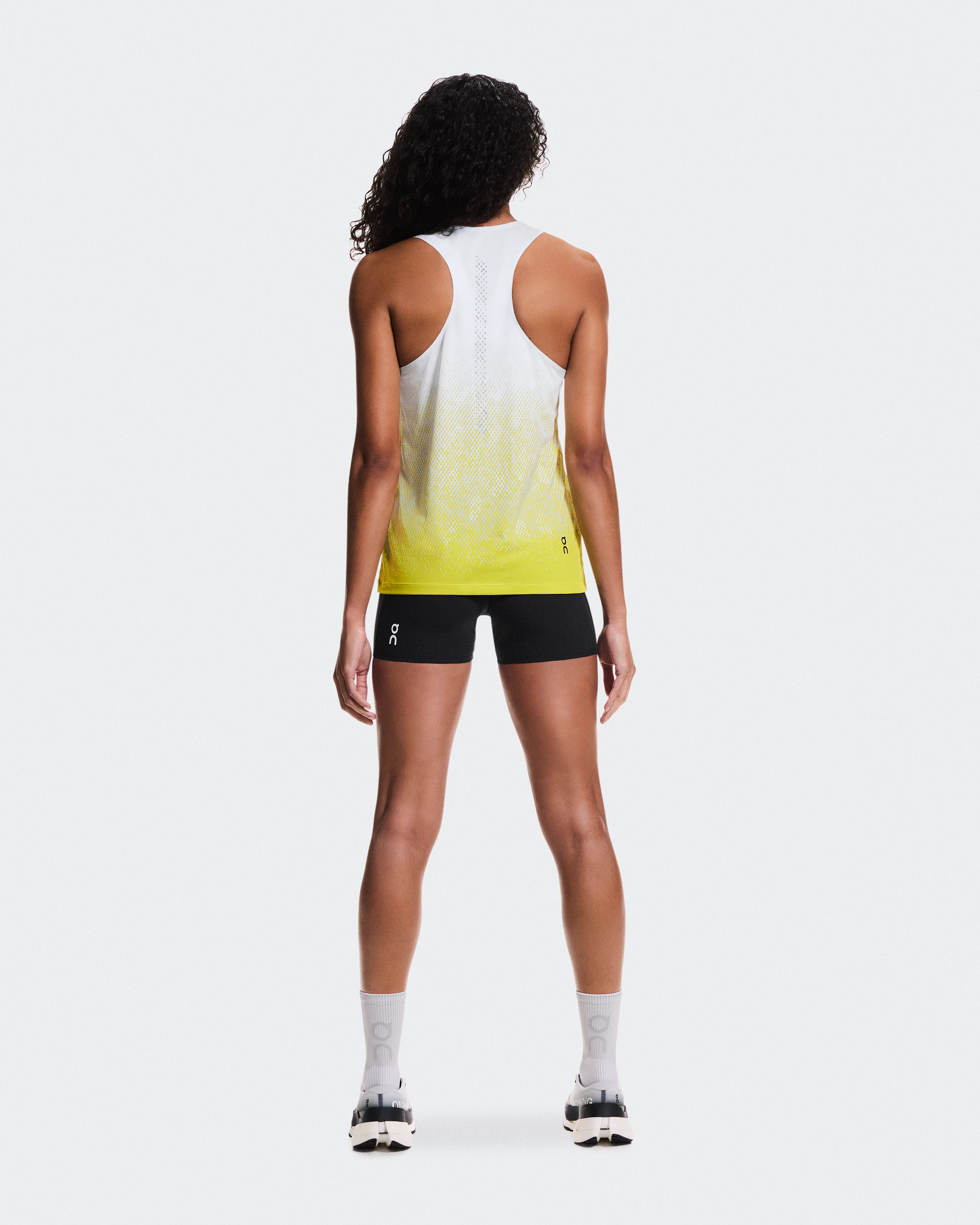 On Zero Singlet White & Lime Femme Hauts et t-shirts