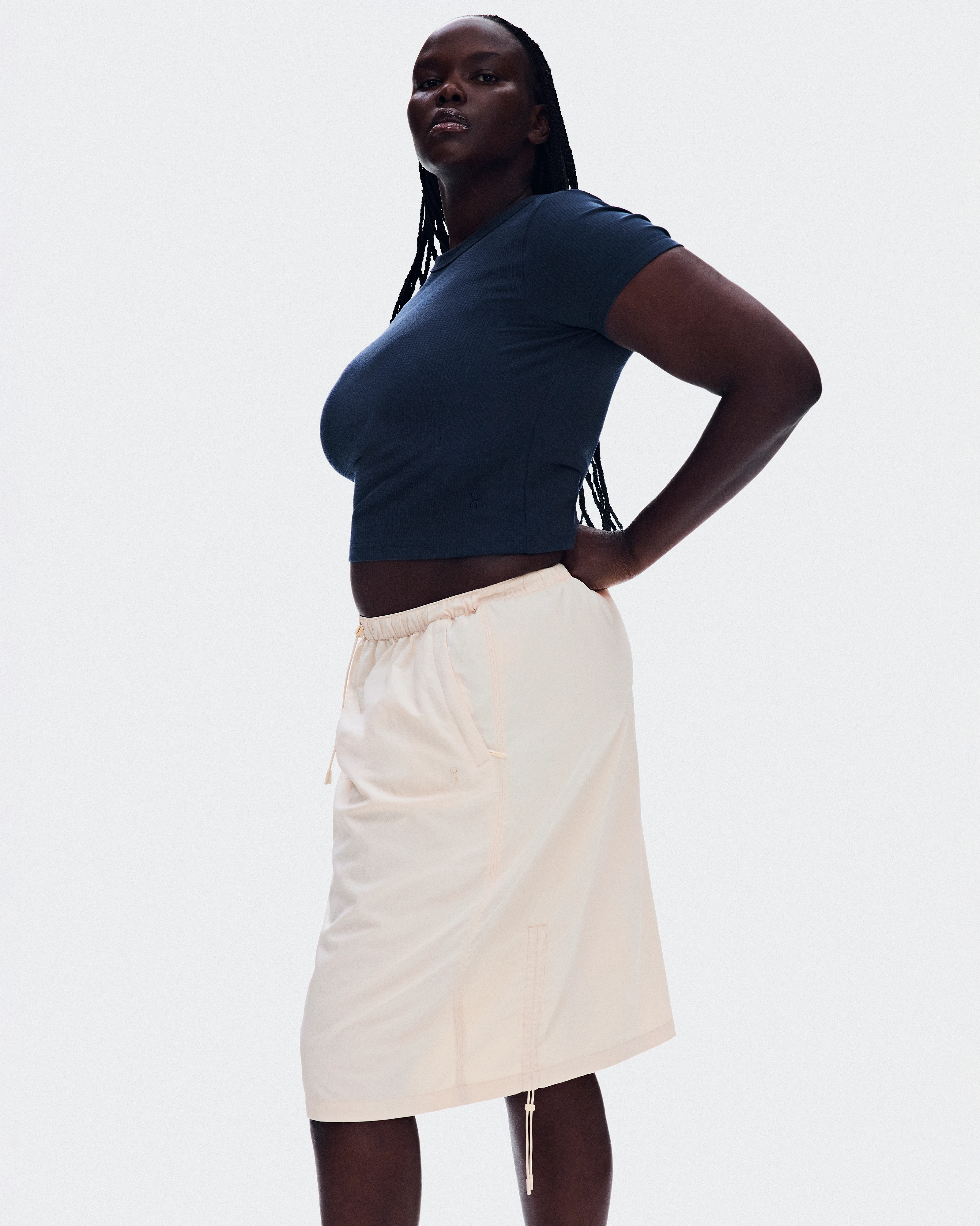 On Drawstring Midi Skirt Grain Femme Jupes