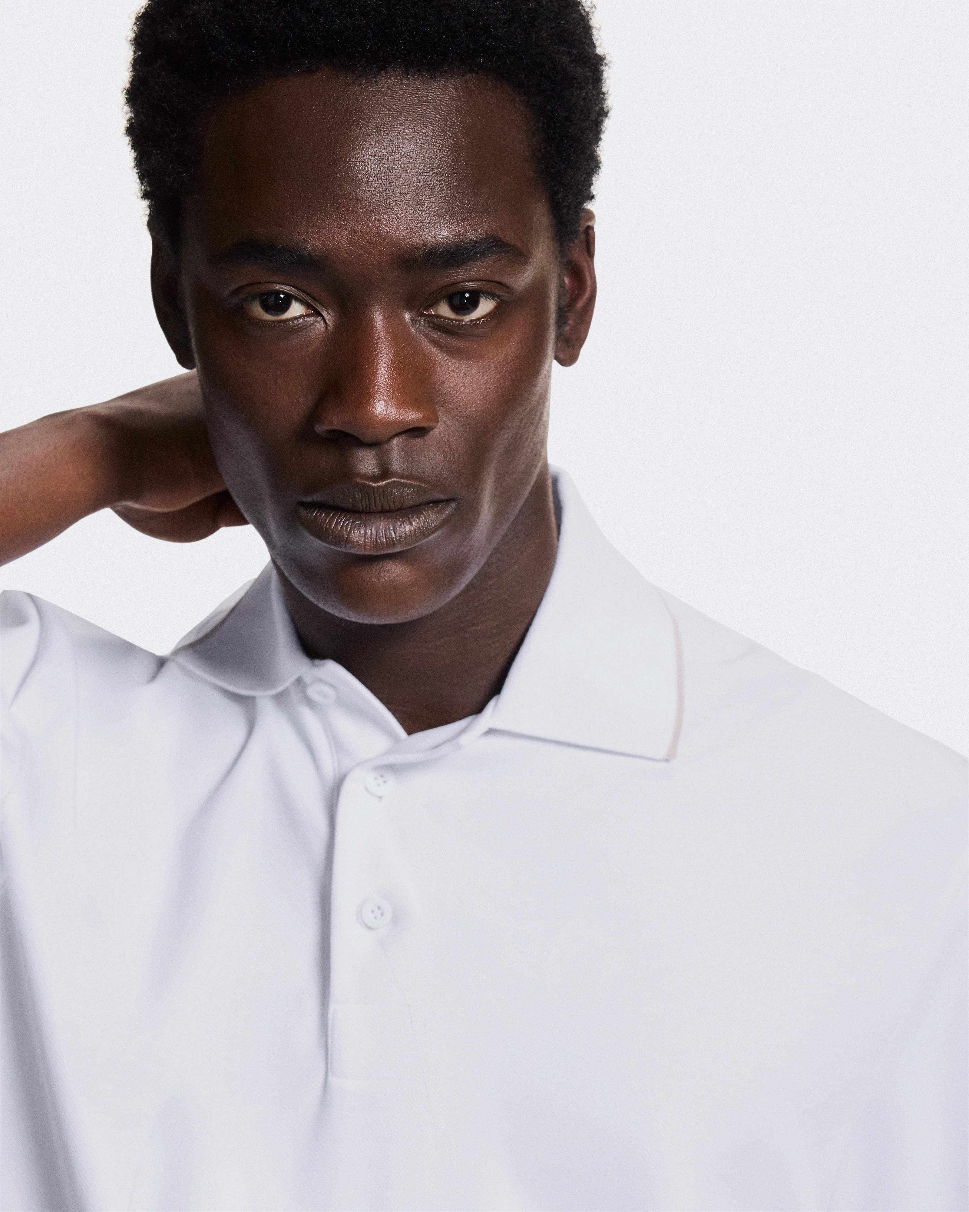 On Courtside Polo White & Sand Homme Hauts et t-shirts