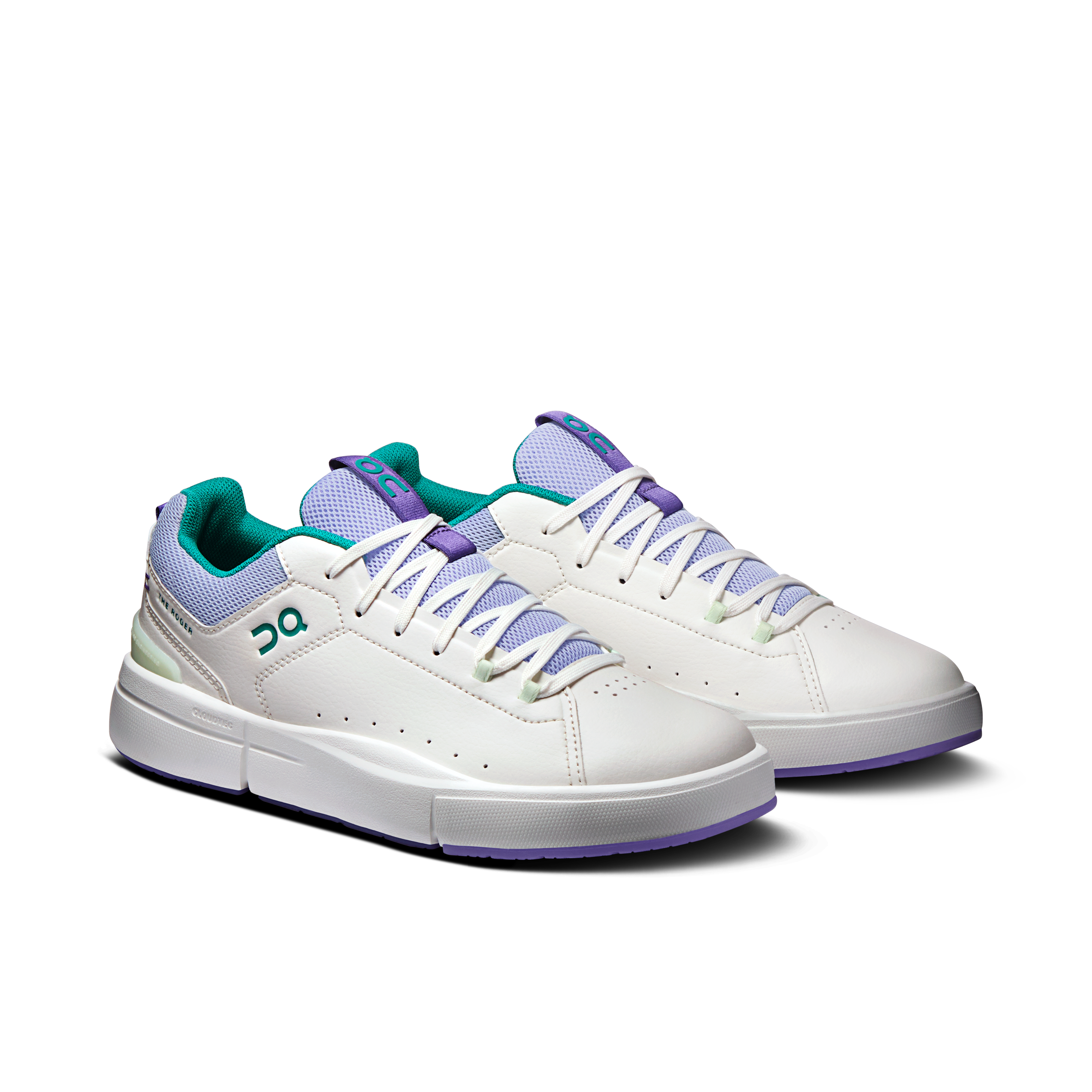 On THE ROGER Youth Ivory & Neem Ados Tennis Chaussures
