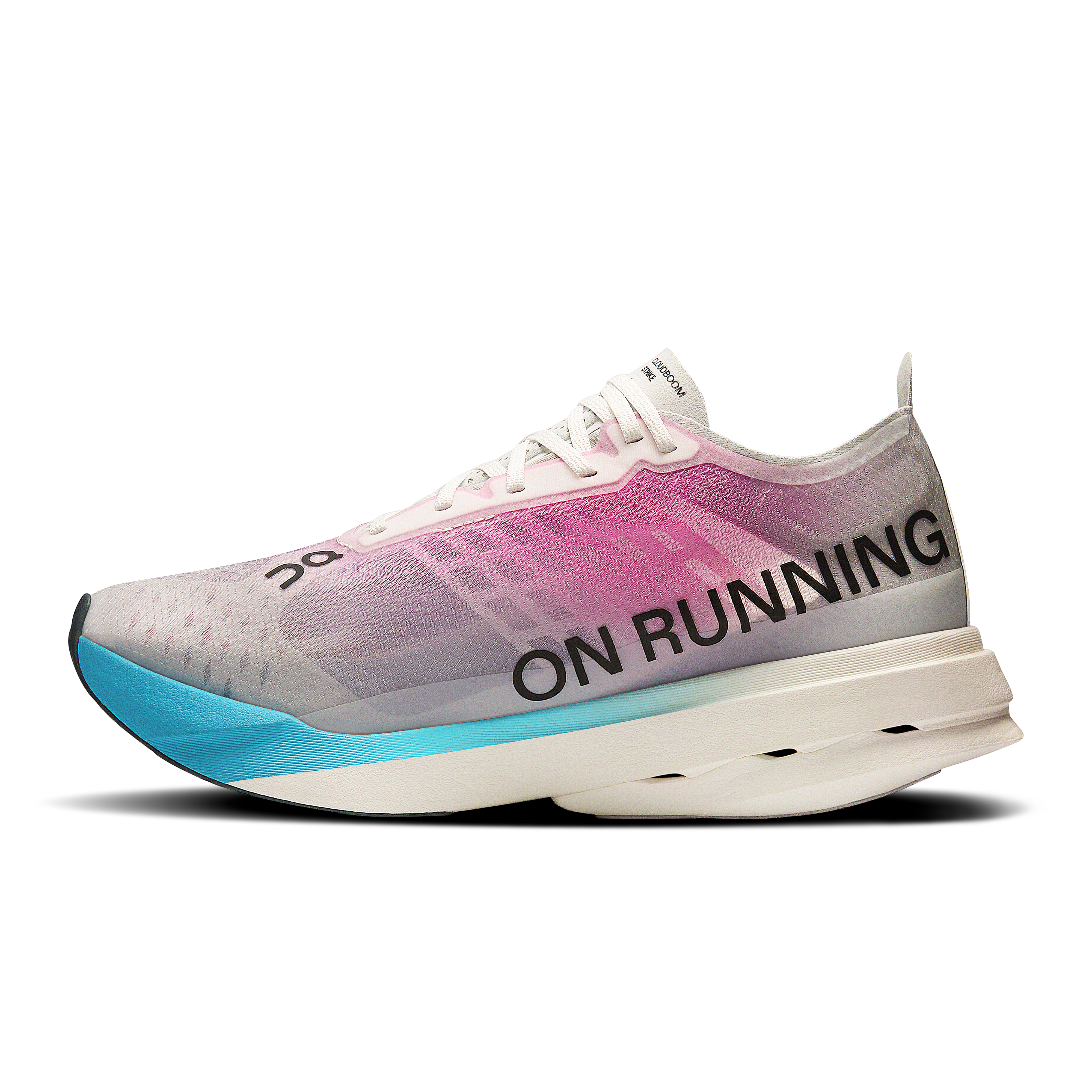 On Cloudboom Strike White & Horizon Femme Running sur route Chaussures