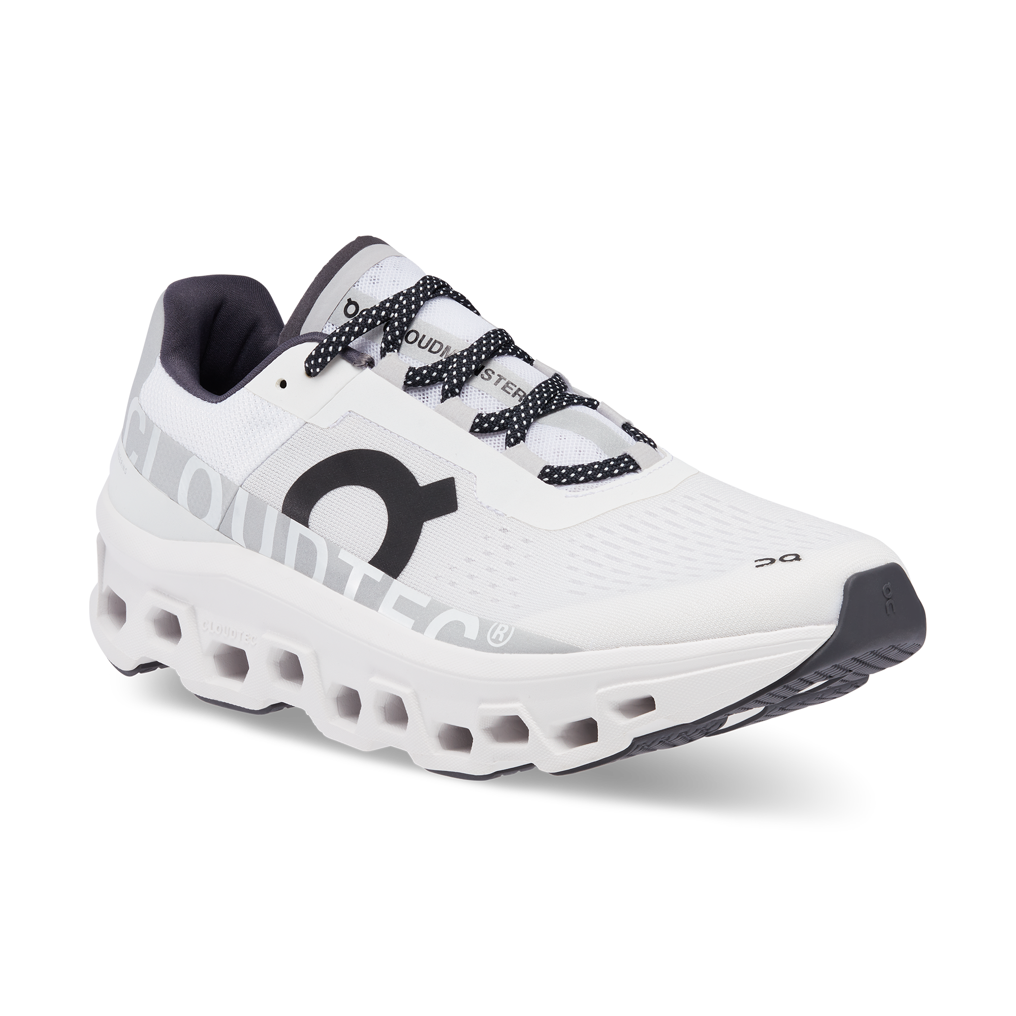 On Cloudmonster All White Homme Running sur route Chaussures