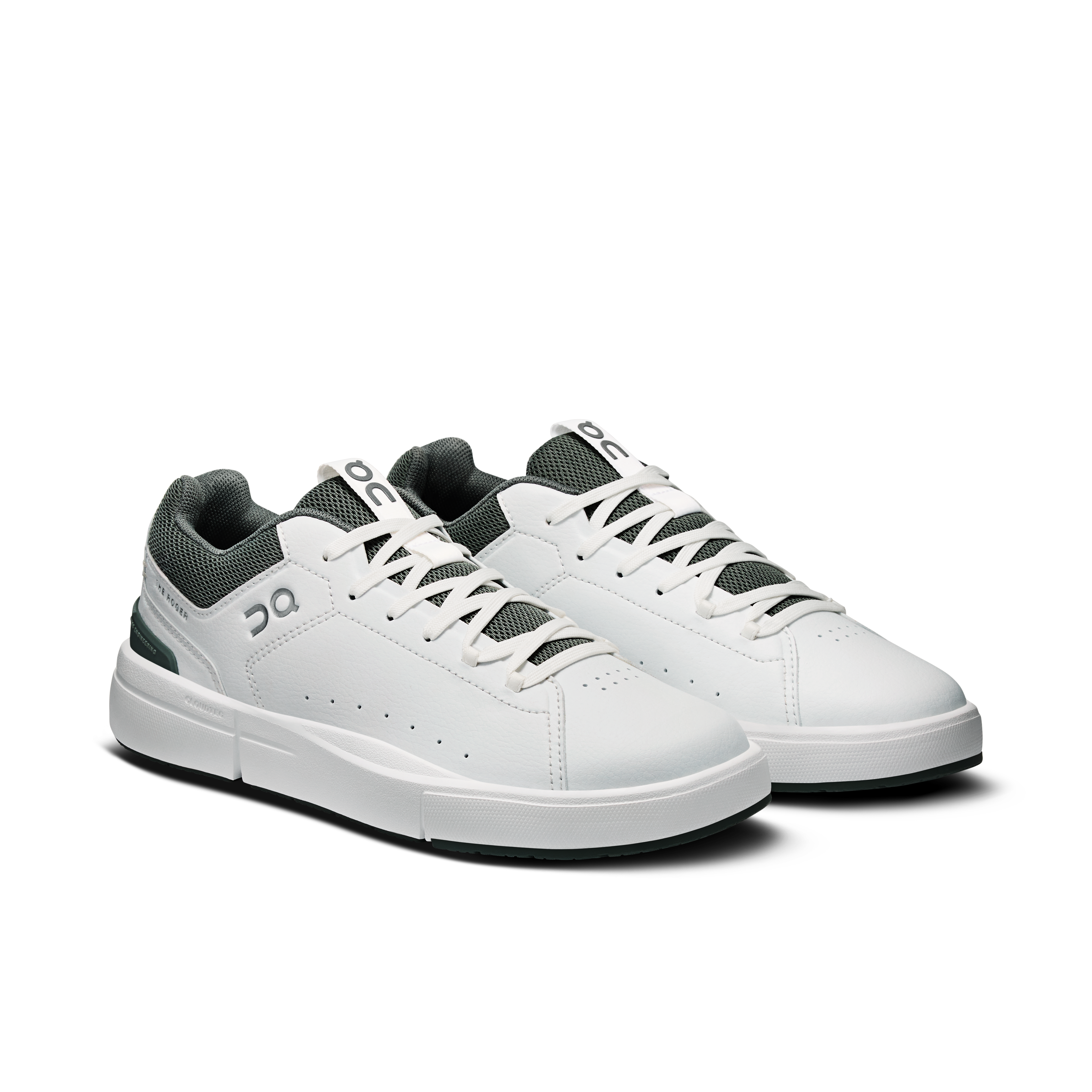 On THE ROGER Youth White & Olive Ados Tennis Chaussures