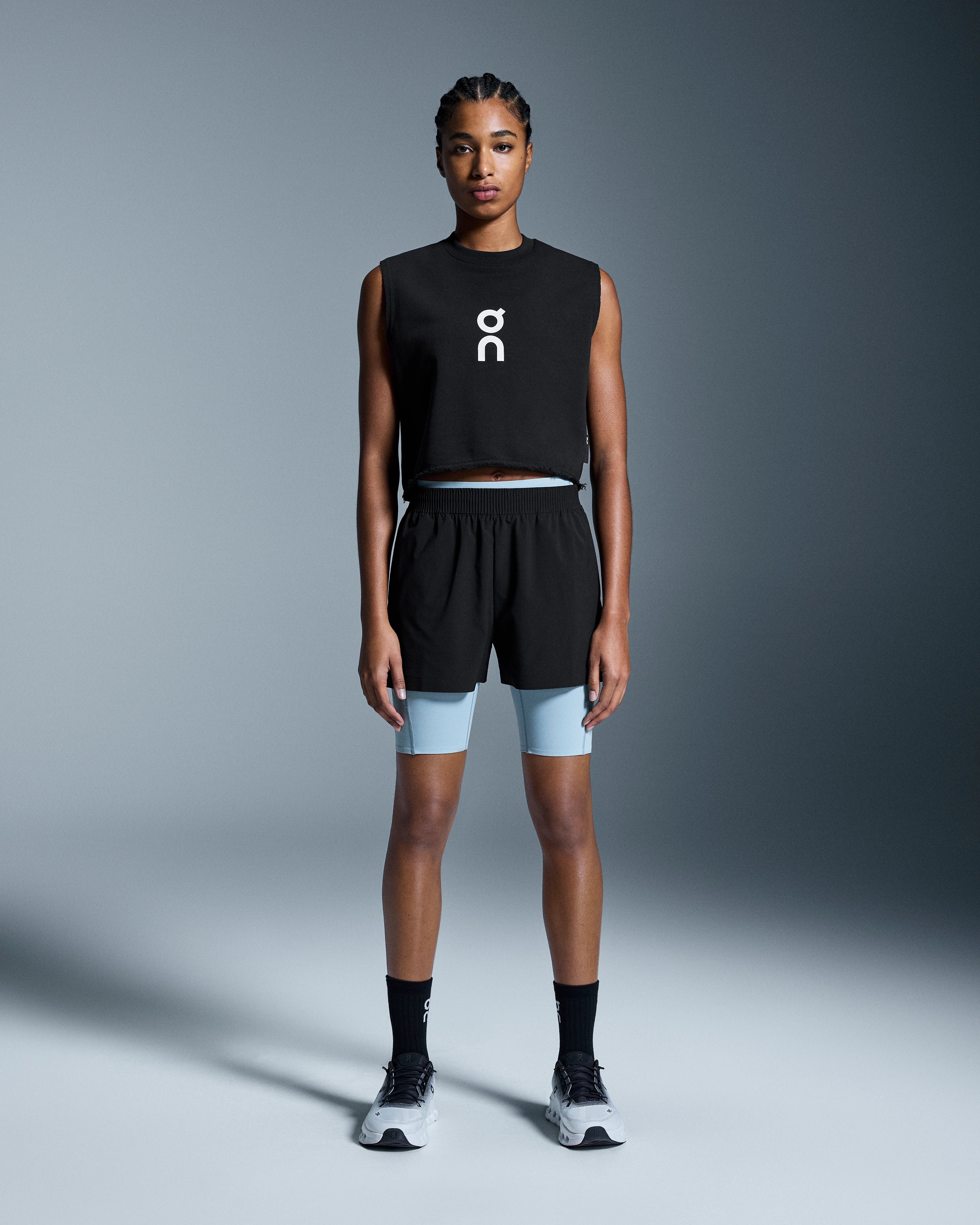 On Club Crew Crop Black Femme Hauts et t-shirts