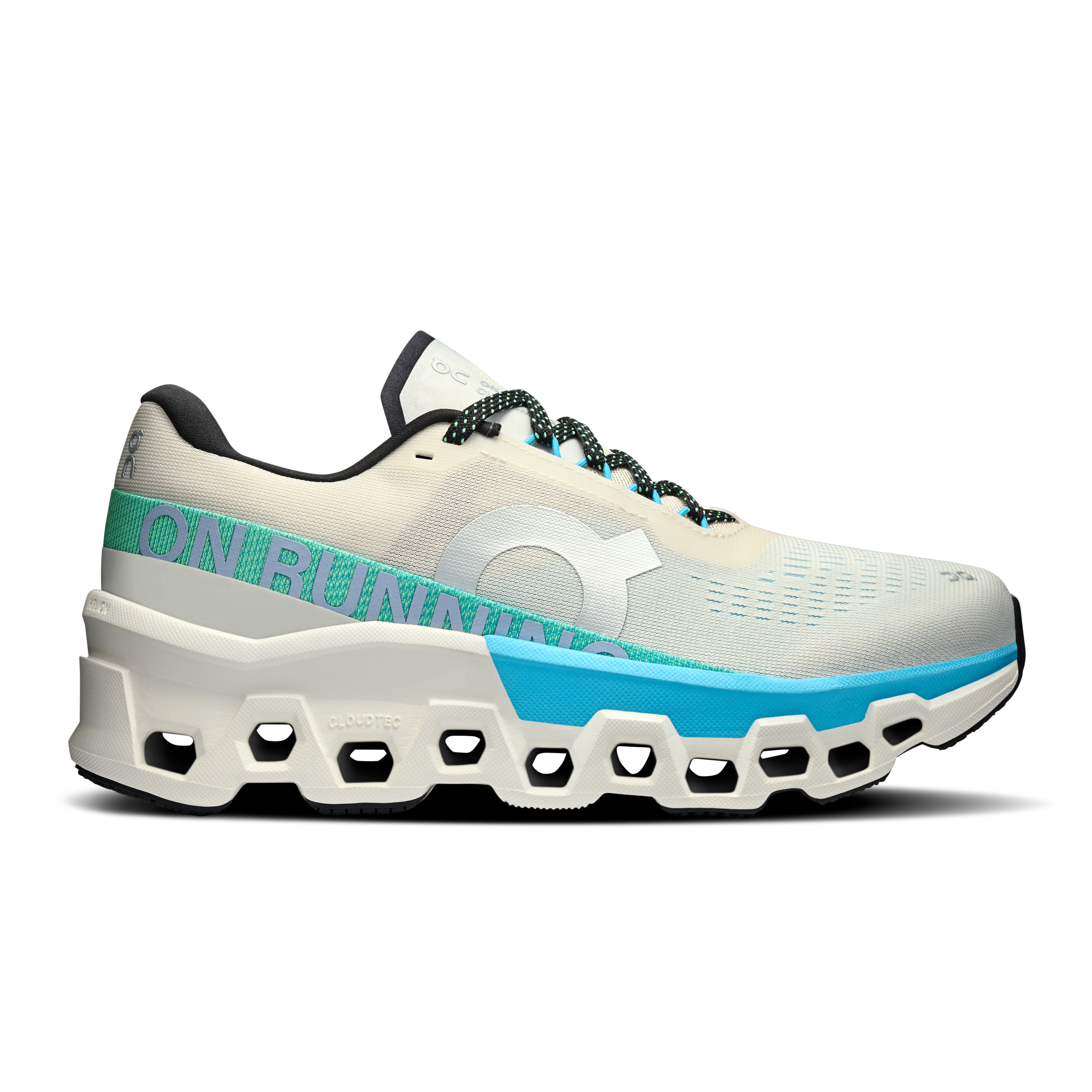 On Cloudmonster 2 Cream & Horizon Femme – Running sur route, longue distance, amorti maximal Chaussures