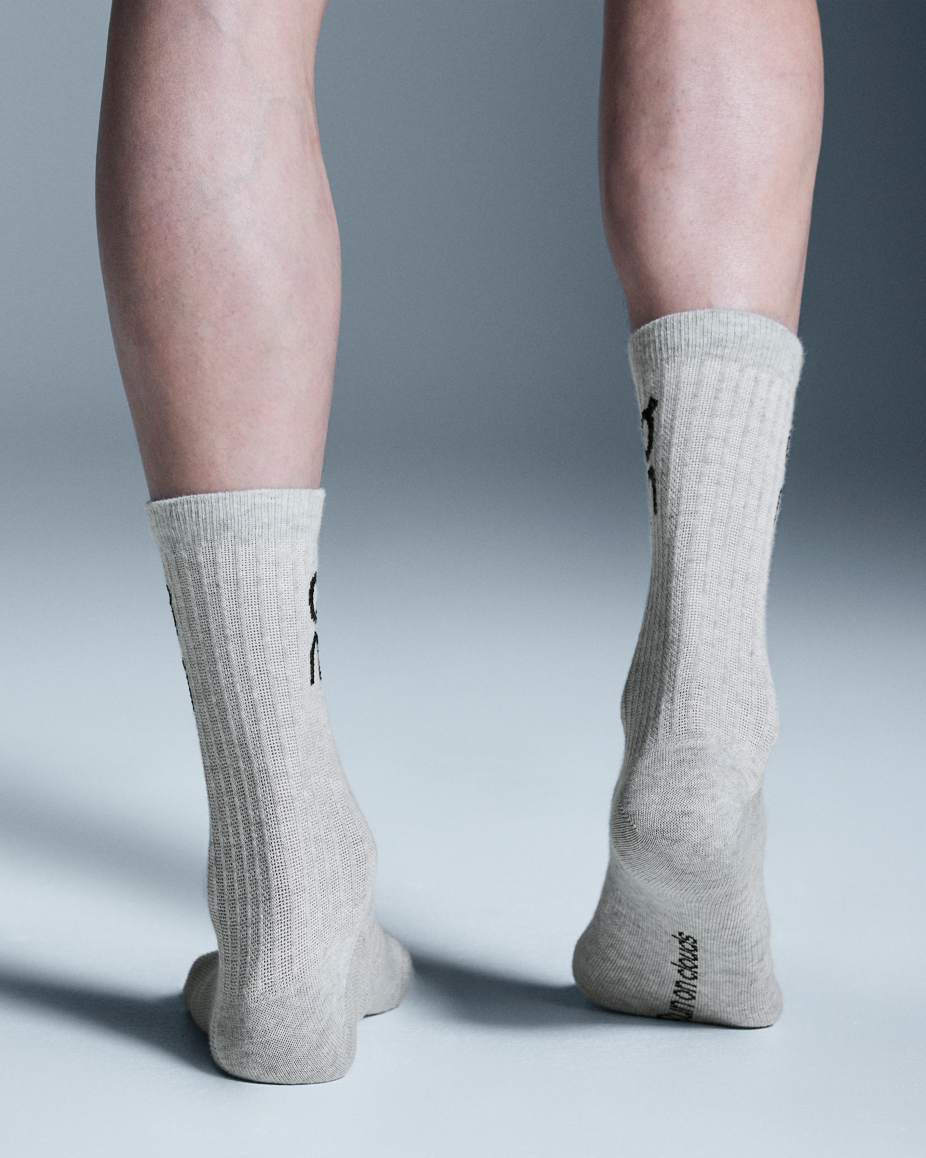 On Logo Sock High 3P Heather Gray Unisexe Chaussettes