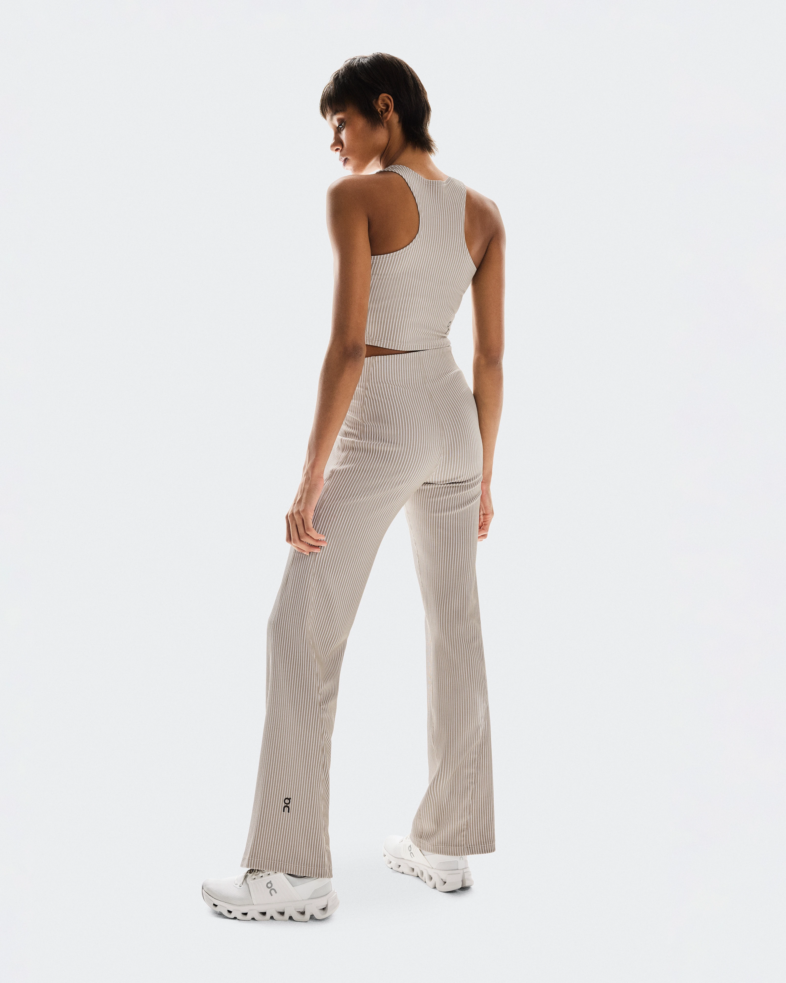 On All-Day Ribbed Pants Desert & White Femme Pantalons