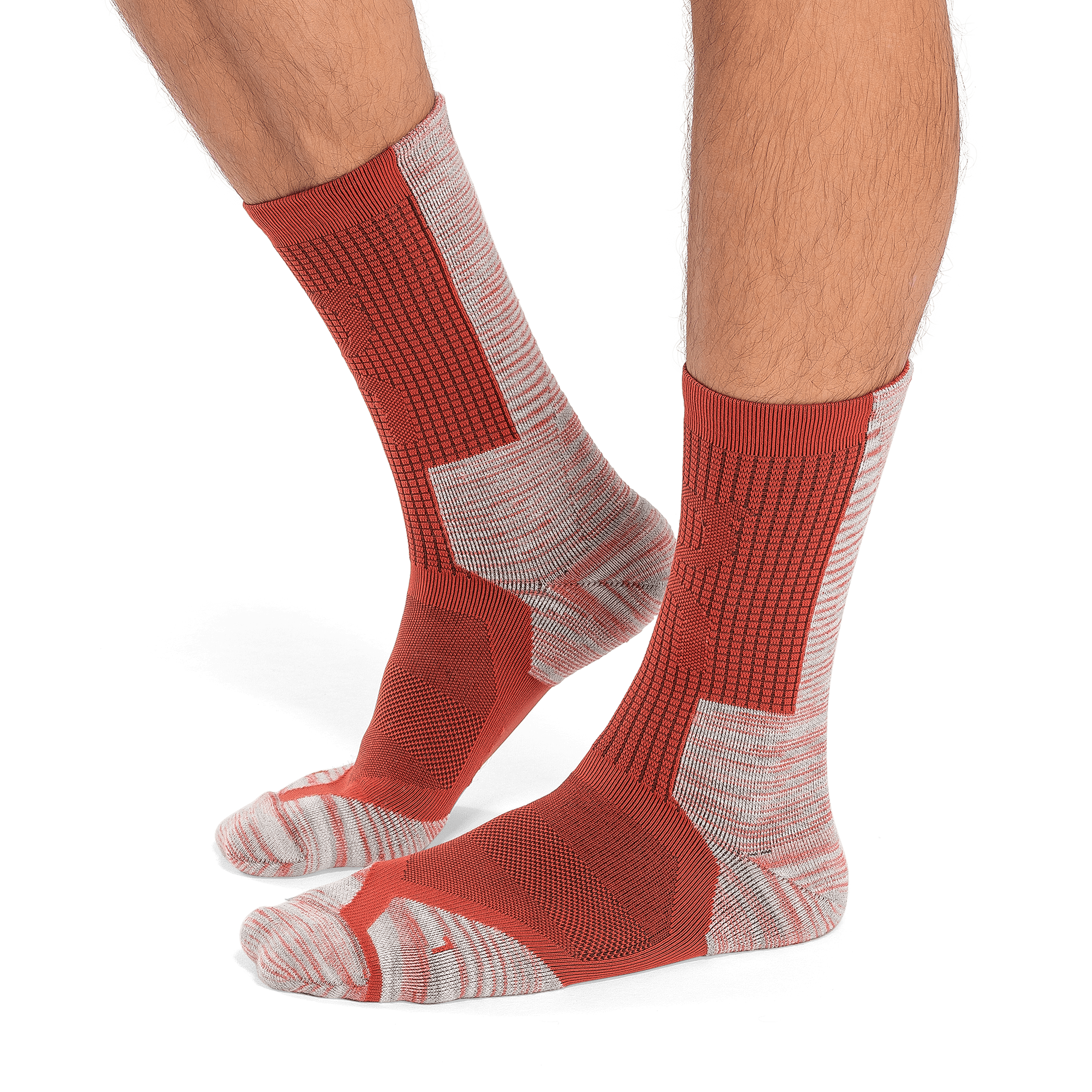 On Explorer Merino Sock Chili & Red Homme – Randonnée, rembourrage, aventures Chaussettes