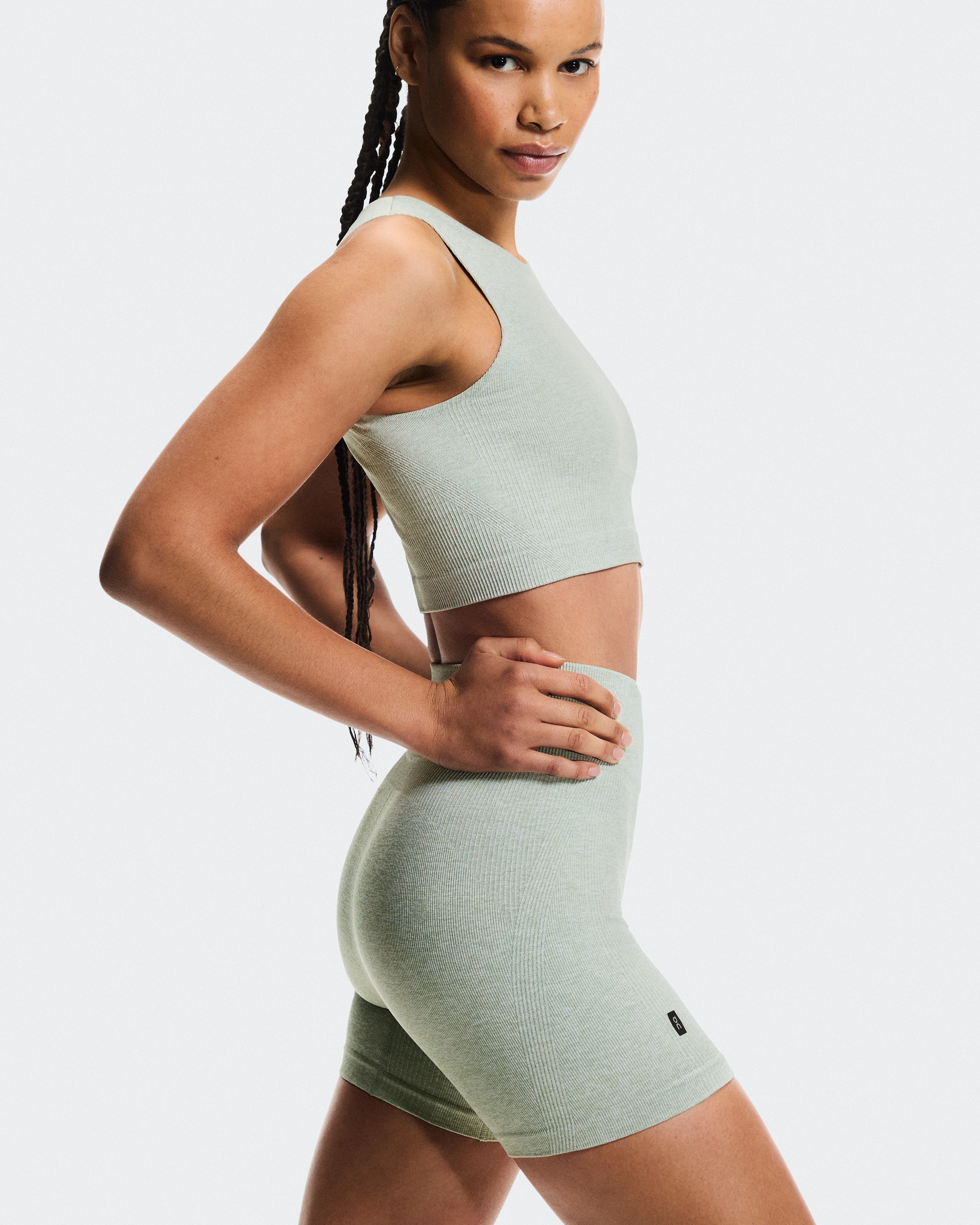 On Studio Knit Shorts Mineral Heather Femme Shorts