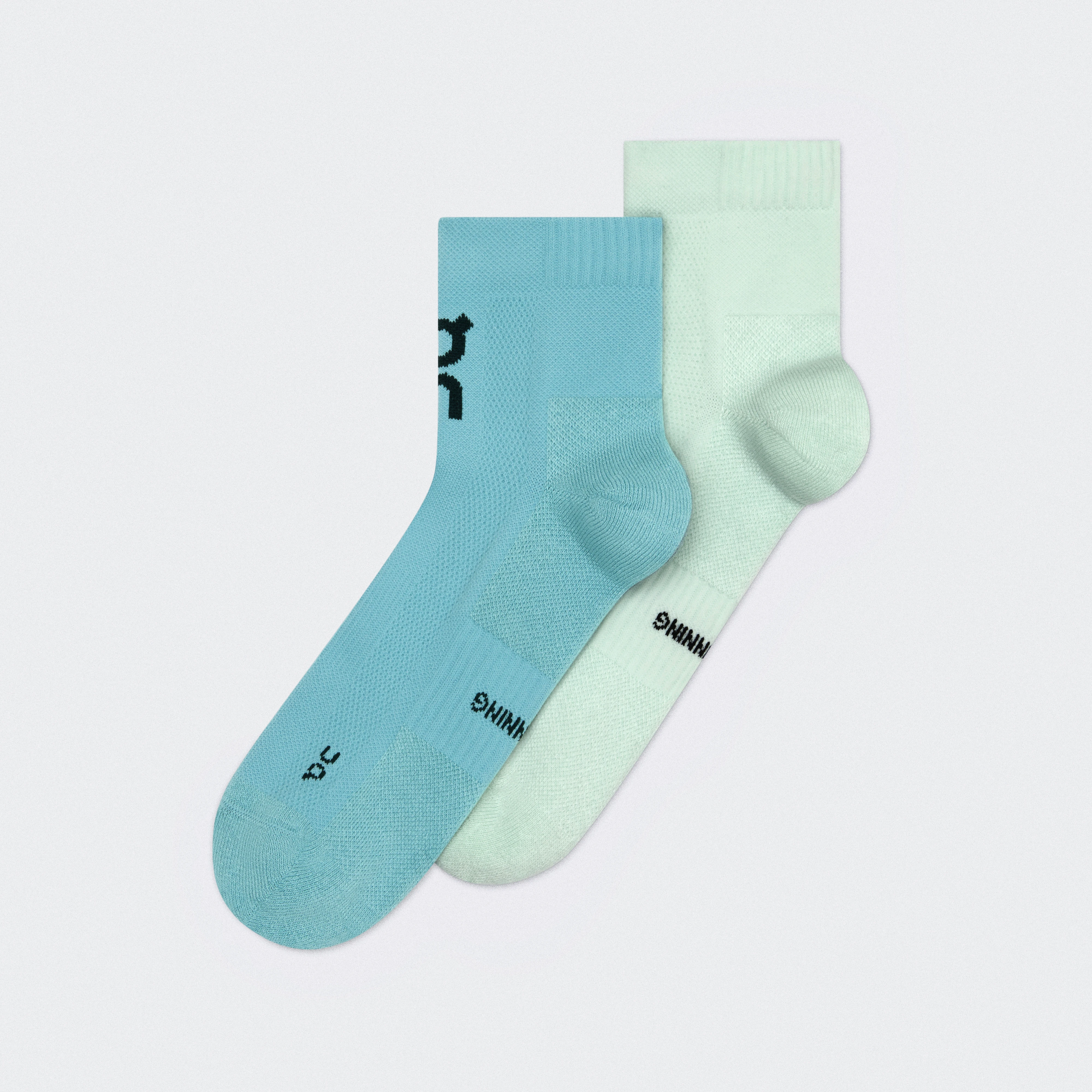 On Core Run Sock Mid 2P Flurry & Wash Unisexe – Running quotidien, respirabilité, amorti Chaussettes