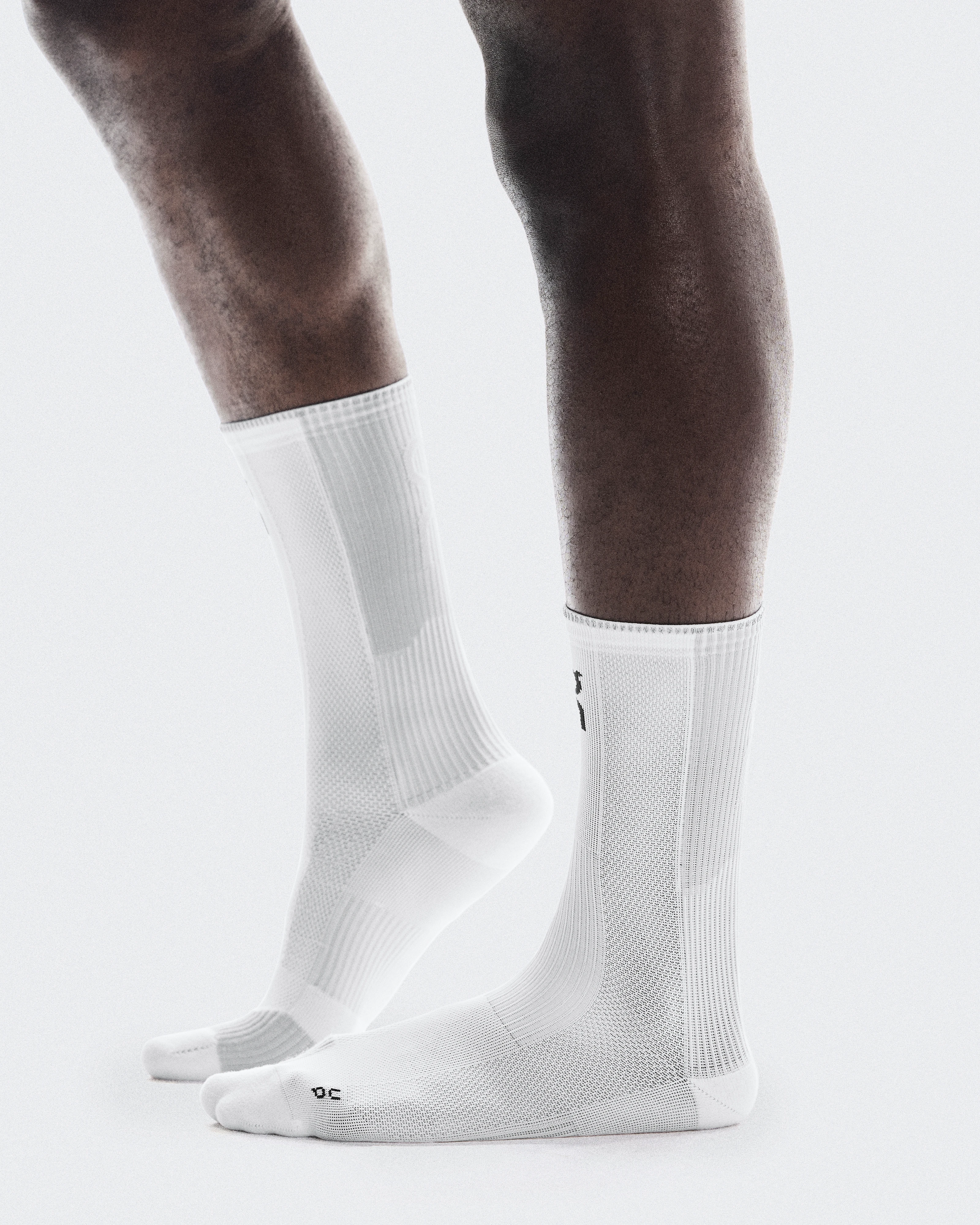On Performance Run Sock High White & Glacier Unisexe Chaussettes