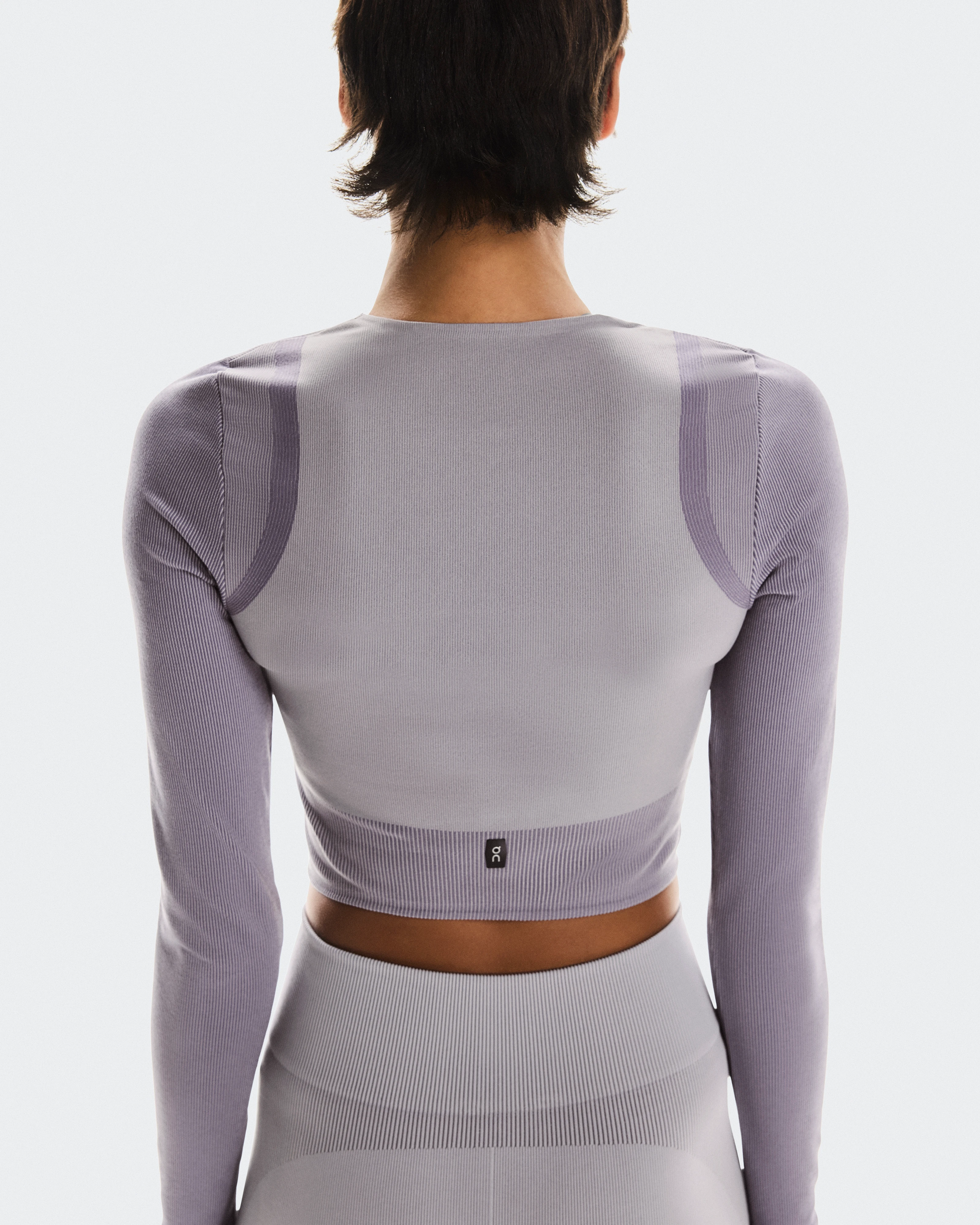 On Studio Knit Long-T Crop Lilac & Cosmos Femme Hauts et t-shirts