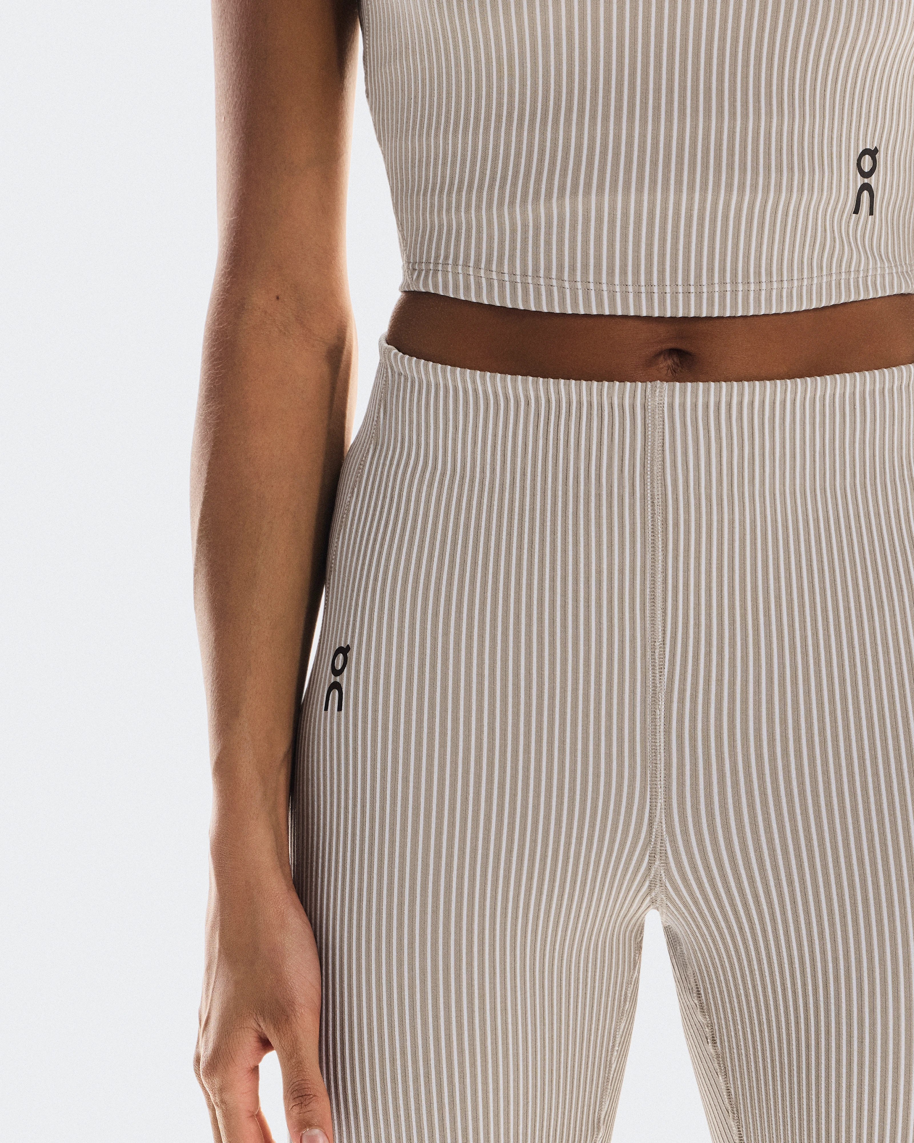 On All-Day Ribbed Pants Desert & White Femme Pantalons