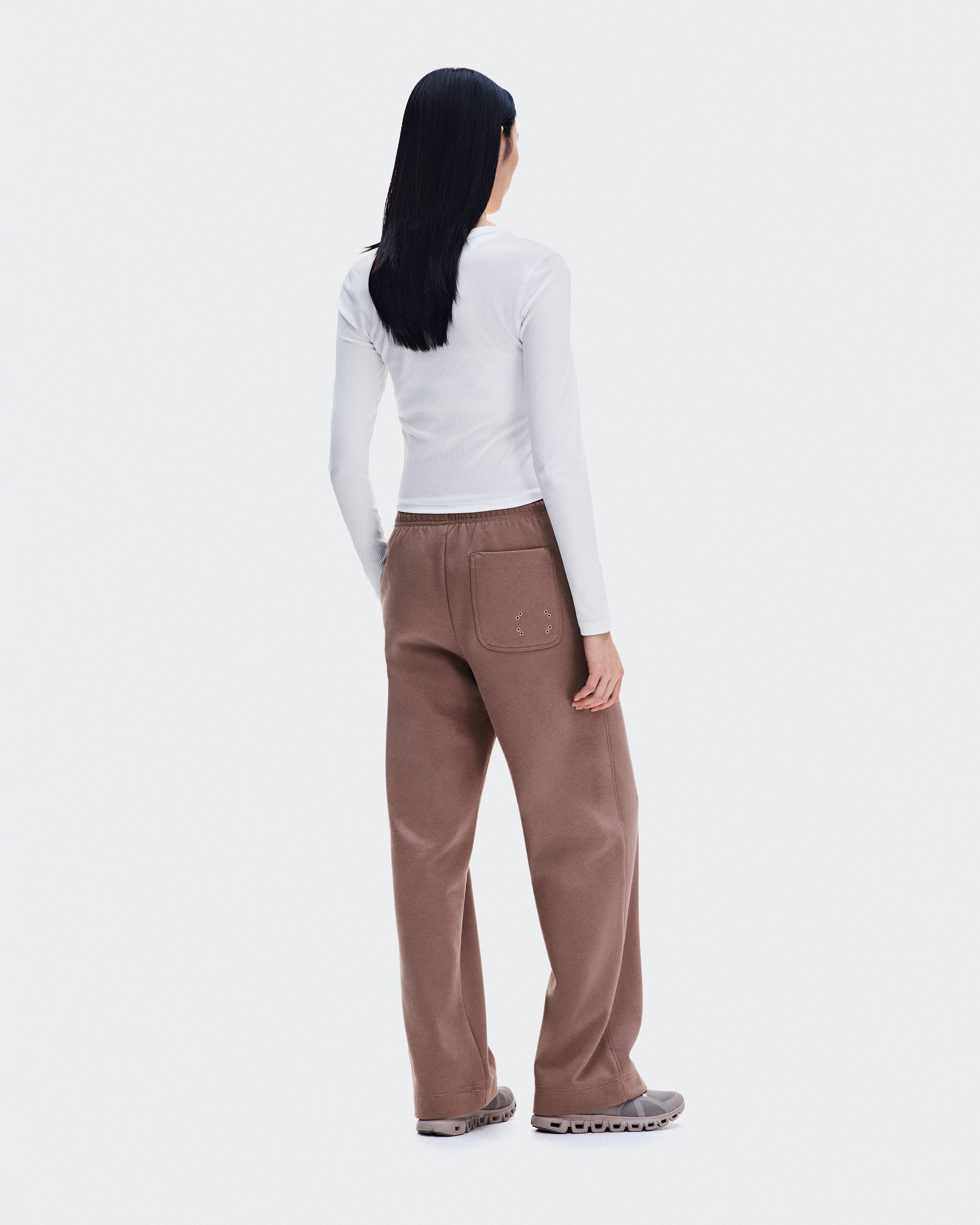 On All-Day Ribbed Long-T White Femme Hauts et t-shirts