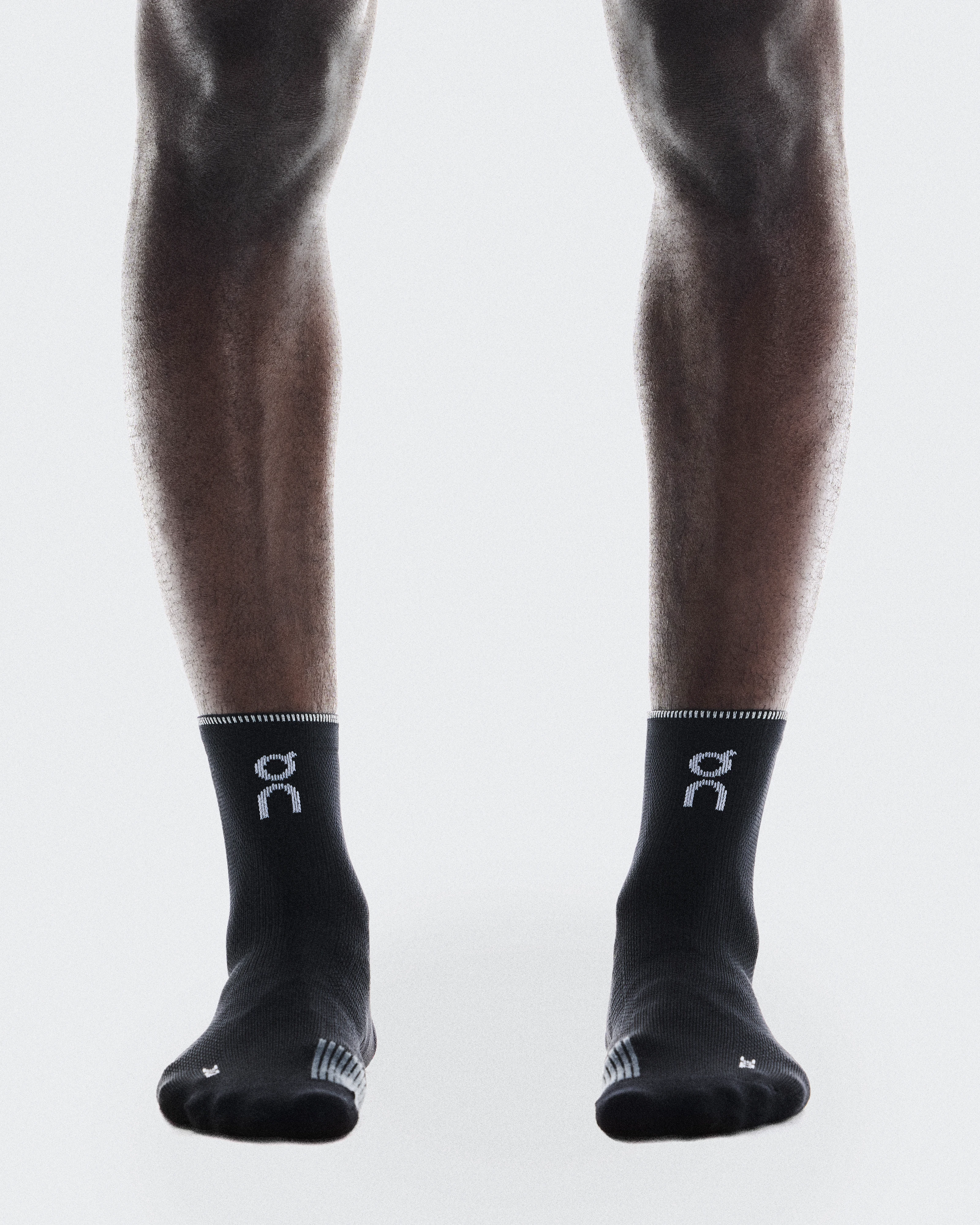 On Performance Run Sock Mid Black & Eclipse Unisexe Chaussettes