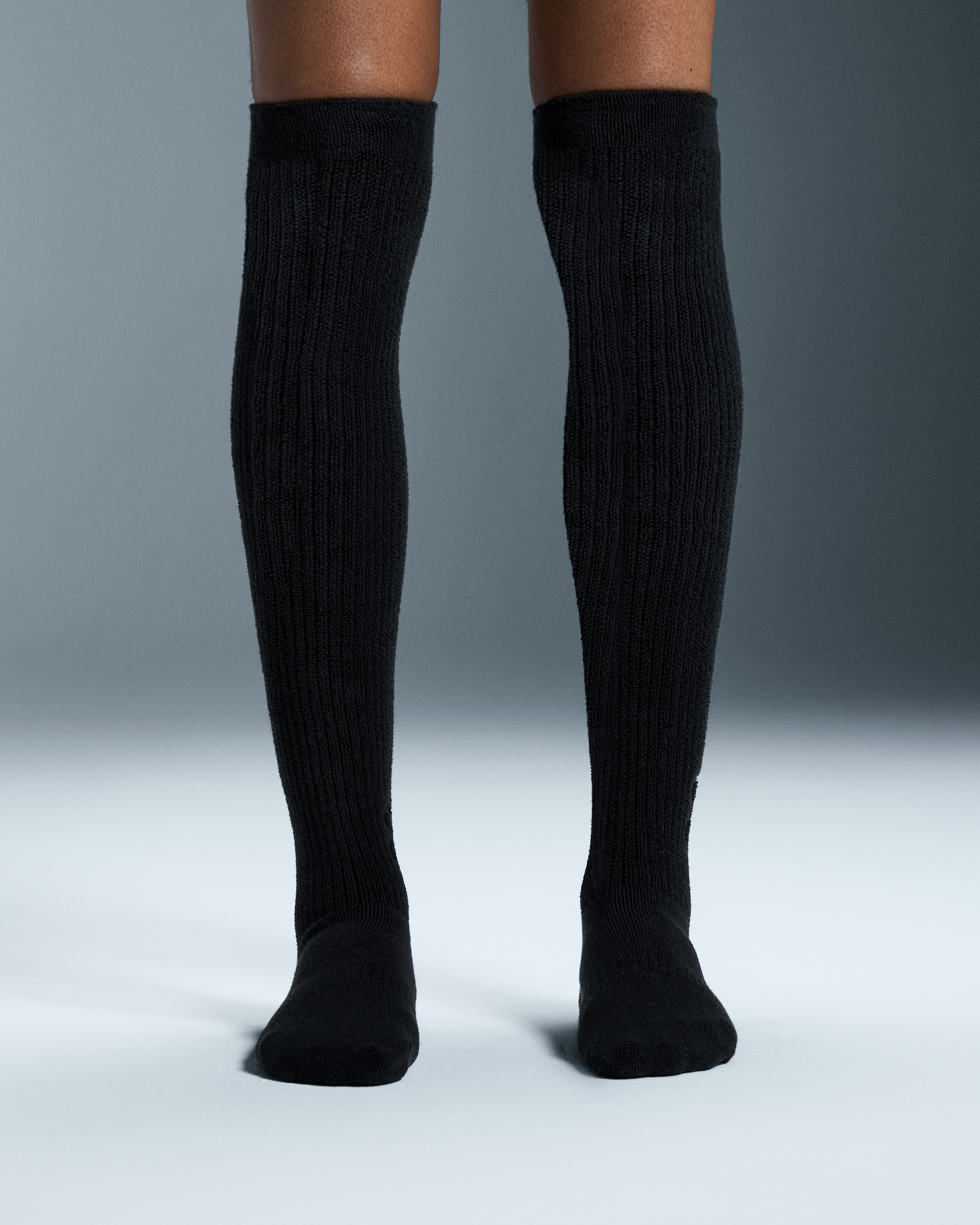 On Terry Sock Knee High Black Unisexe Chaussettes