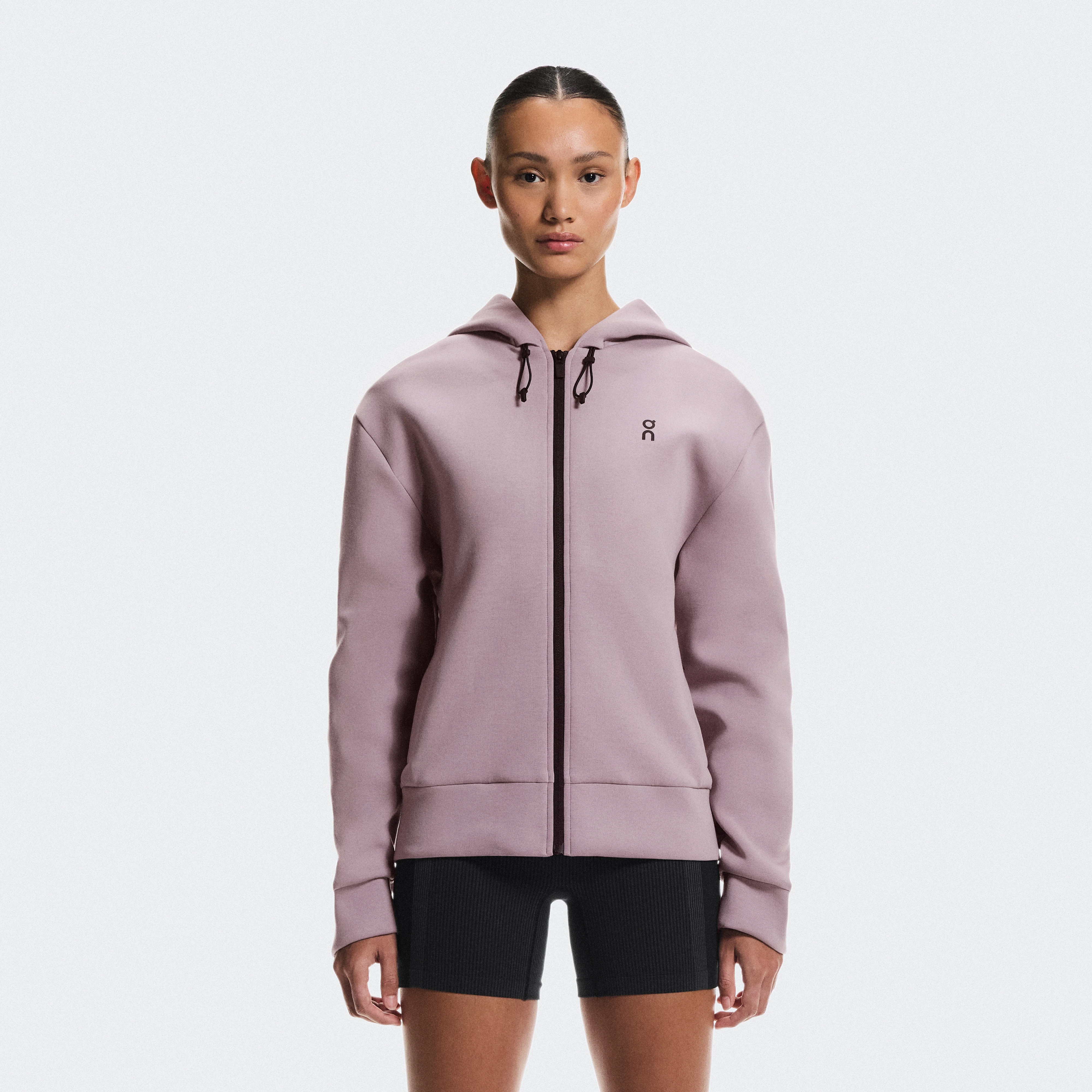 On Focus Tech Zip Hoodie Heron Femme – Quotidien, voyage, entraînement Sweats à capuche et sweats