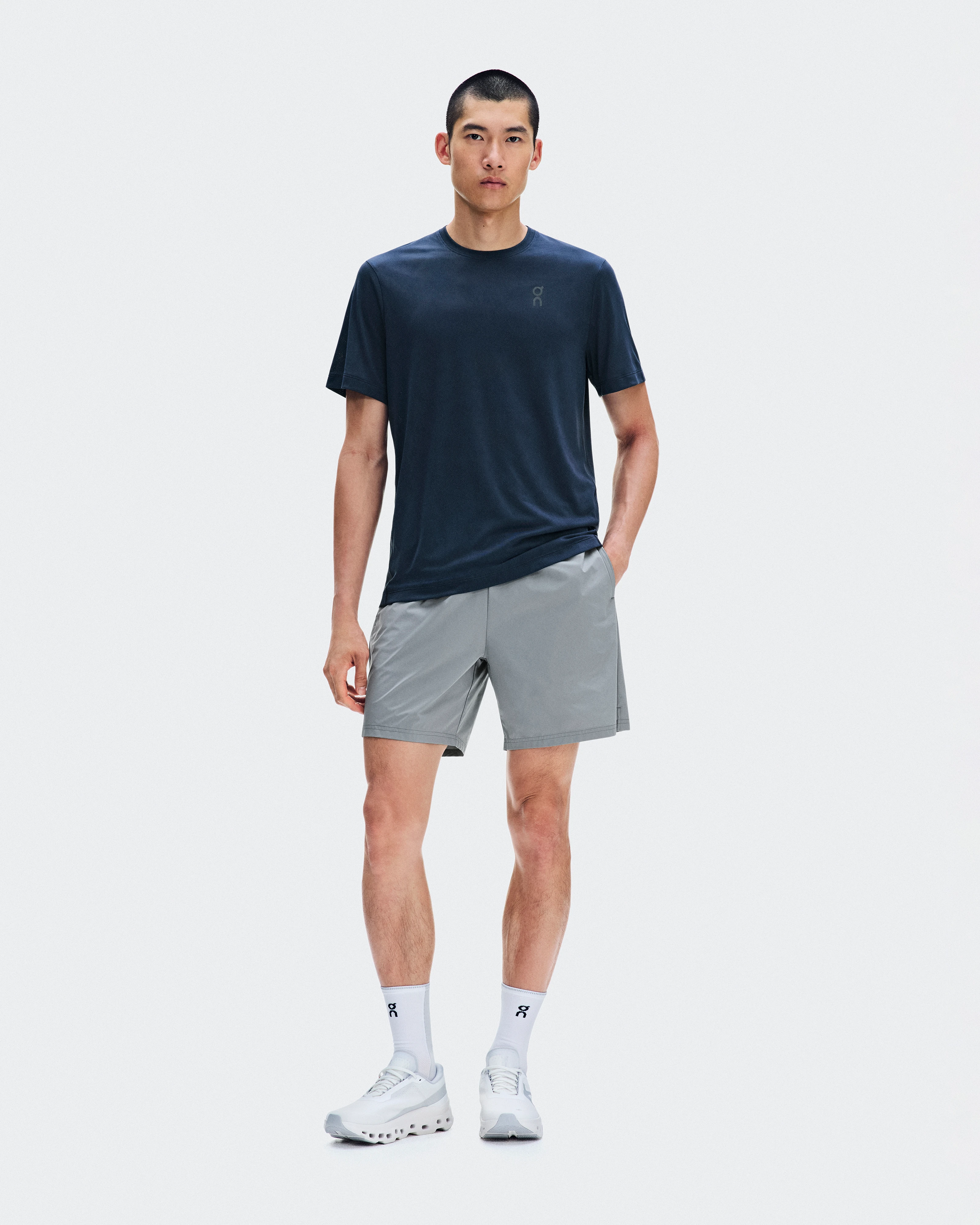 On Core-T Grid Navy Homme Hauts et t-shirts