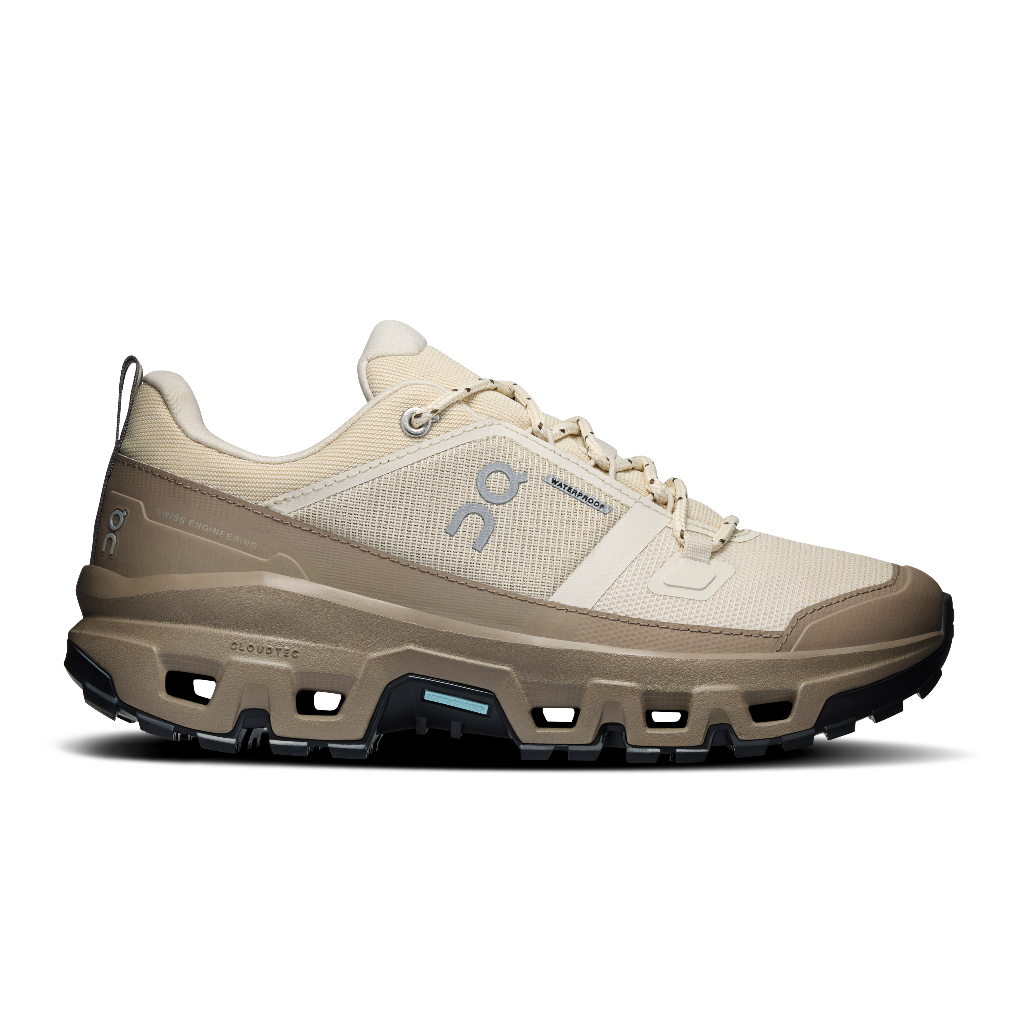 On Cloudrock Low Waterproof Grain & Soba Femme – Randonnée, Missiongrip™, terrain mixte Chaussures