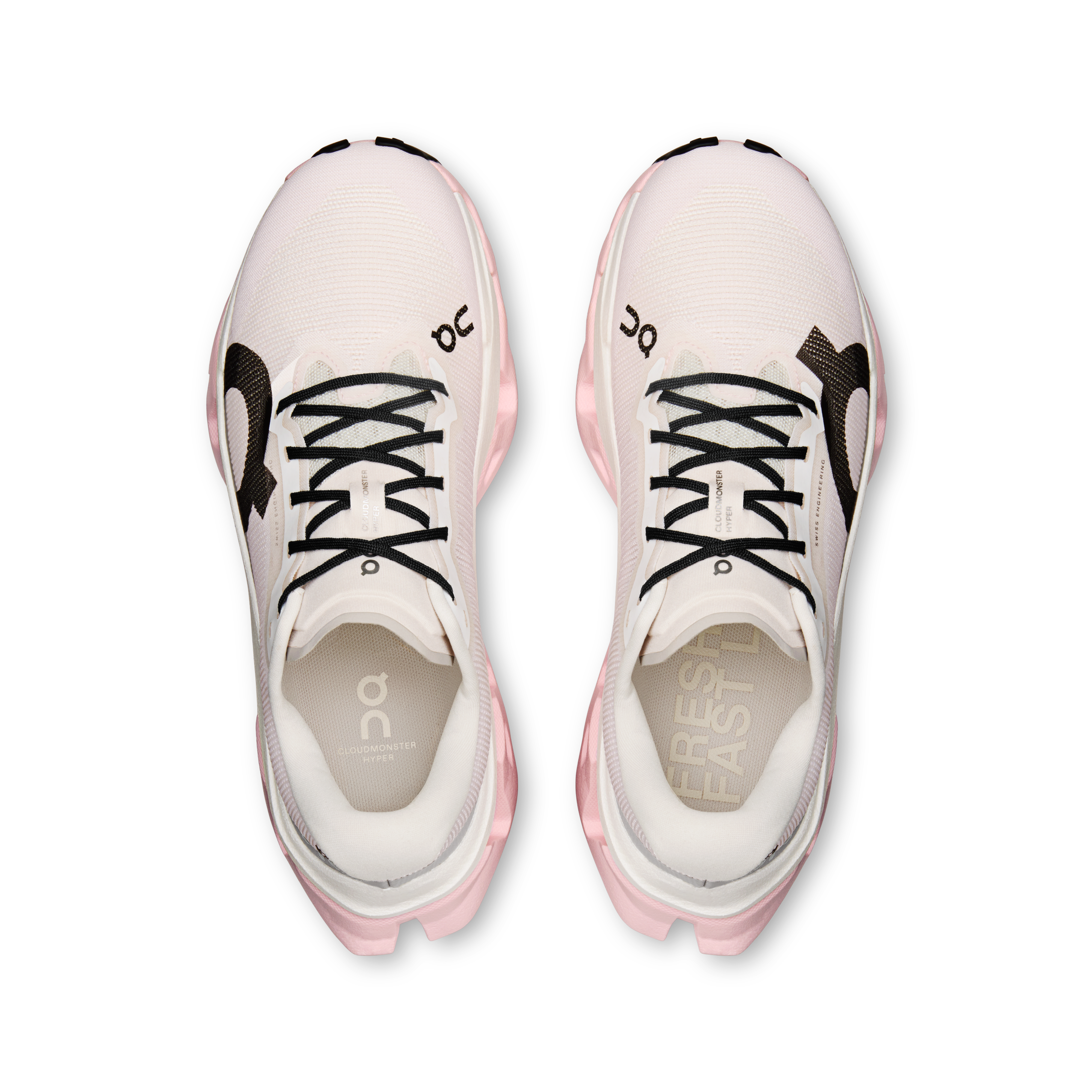 On Cloudmonster 3 Hyper Ivory & Peony Femme Running sur route Chaussures