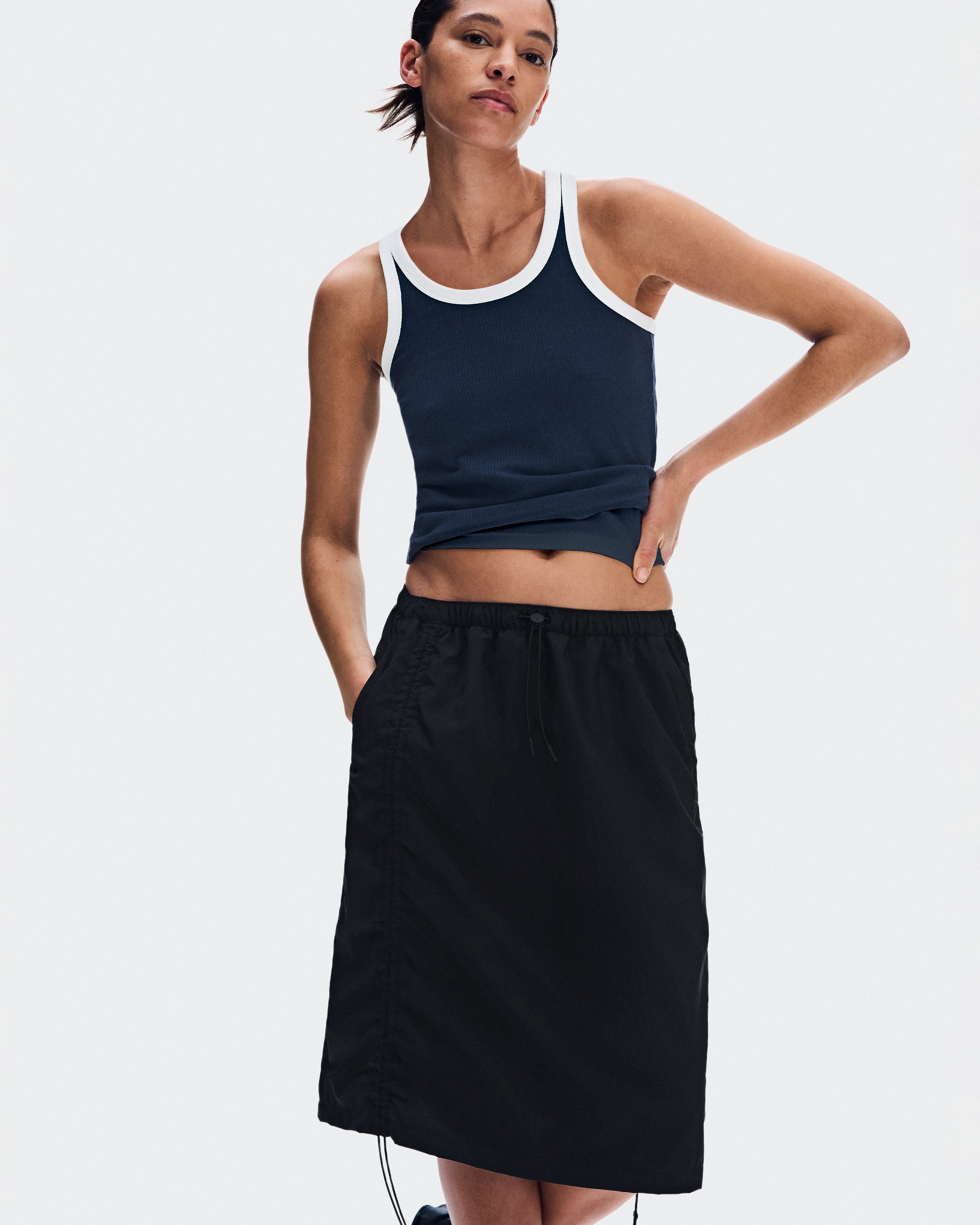 On Drawstring Midi Skirt Black Femme Jupes