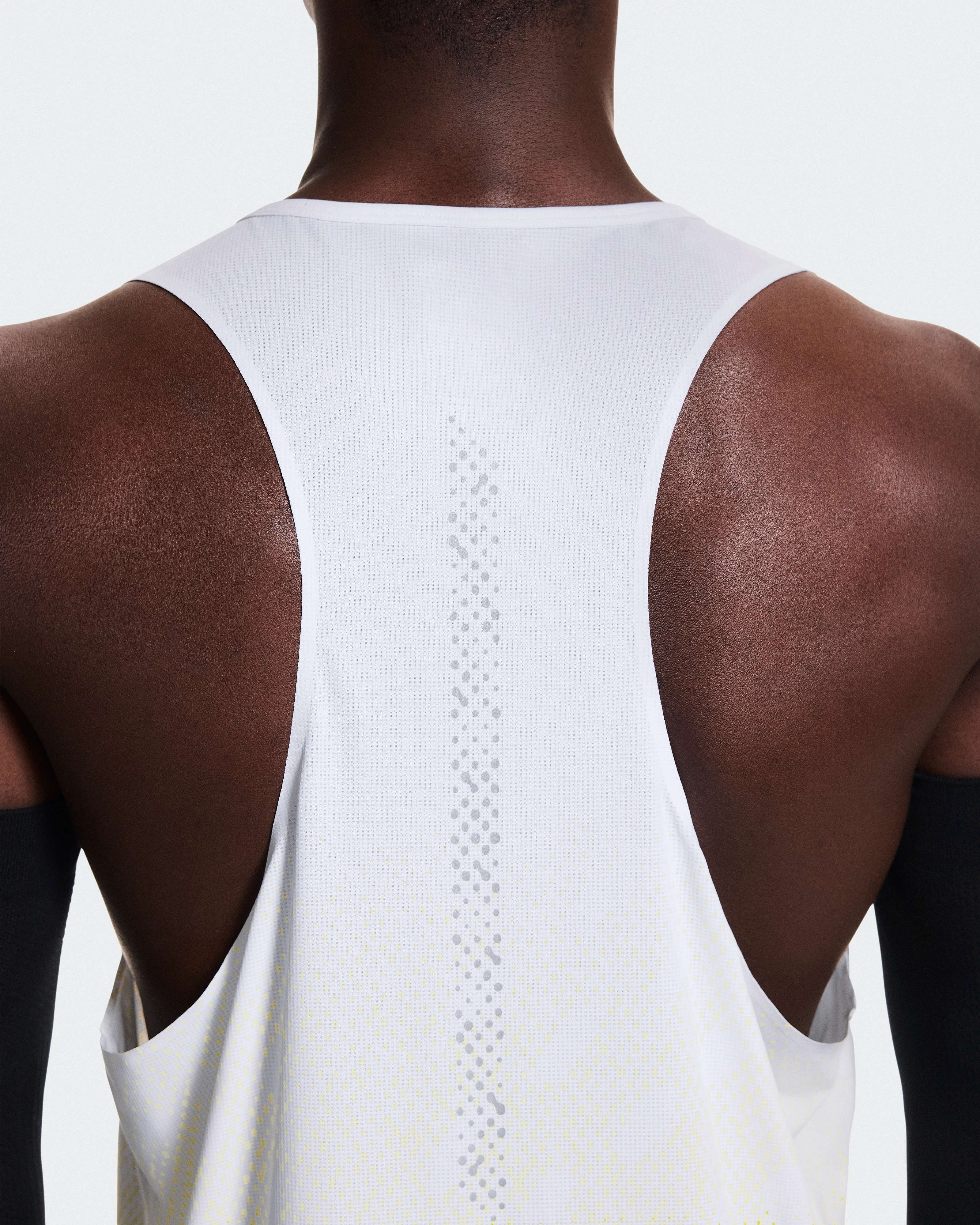 On Zero Singlet White & Lime Homme Hauts et t-shirts