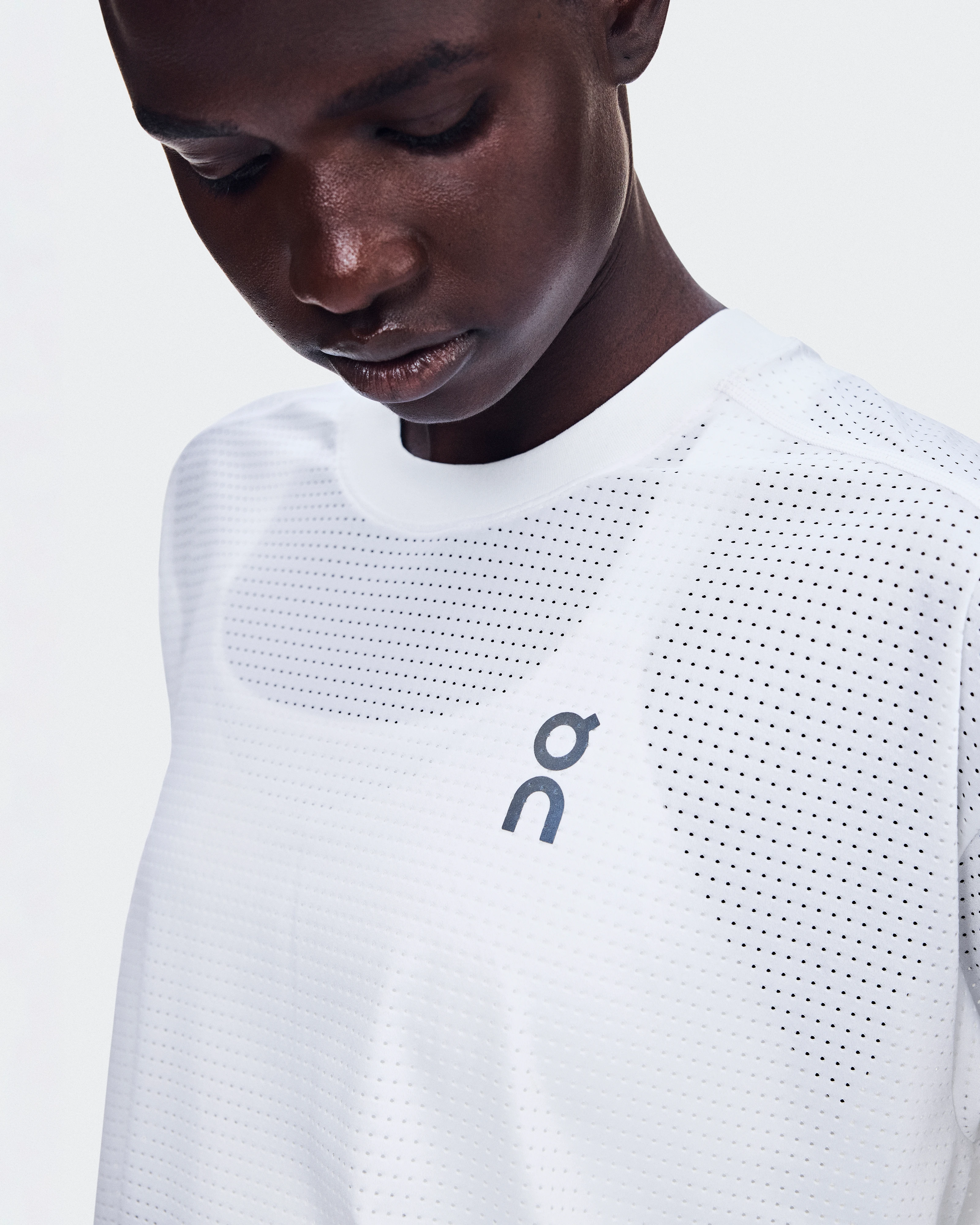 On Cropped Run-T LN1 White Unisexe Hauts et t-shirts