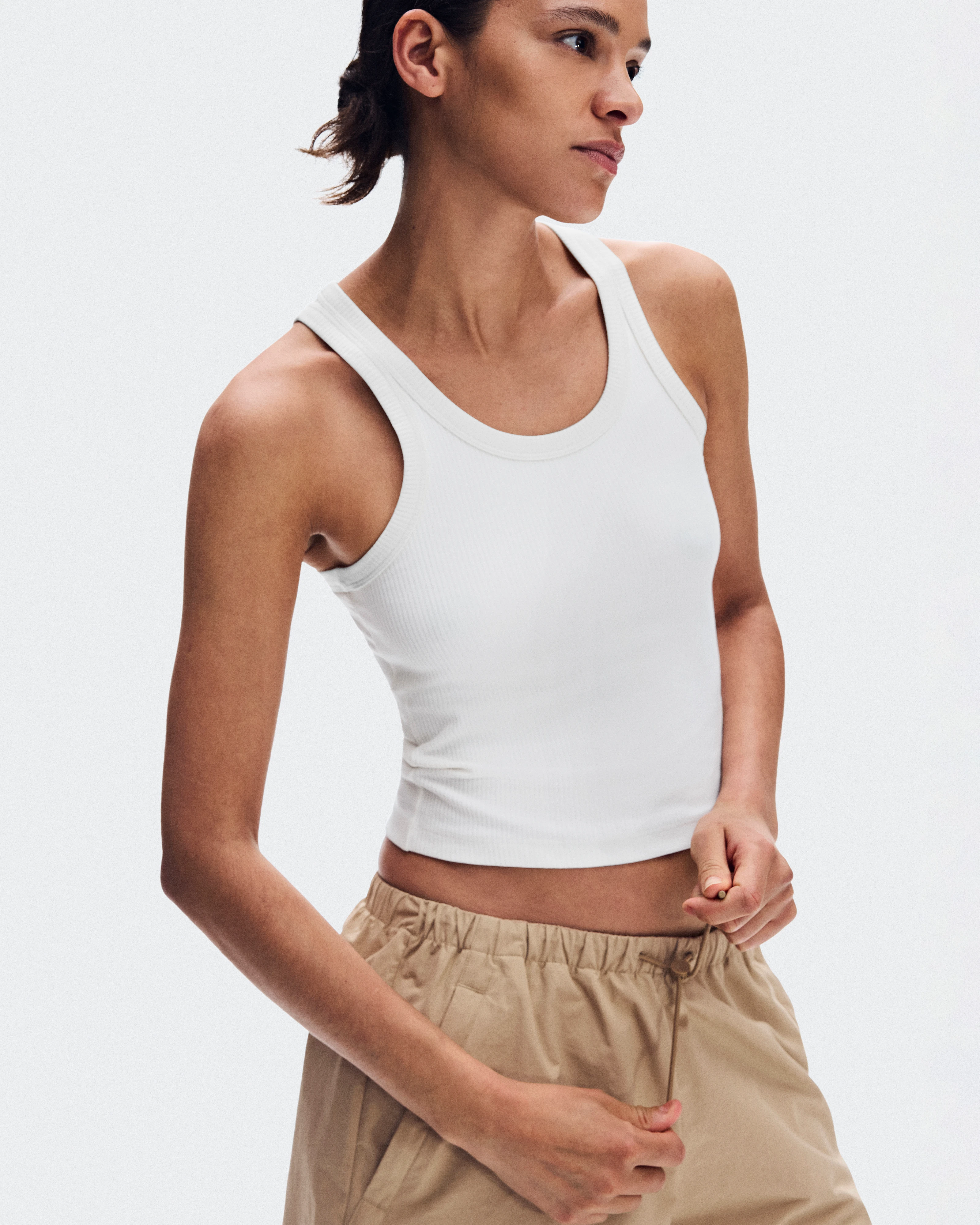 On All-Day Ribbed Tank Ivory Femme Hauts et t-shirts