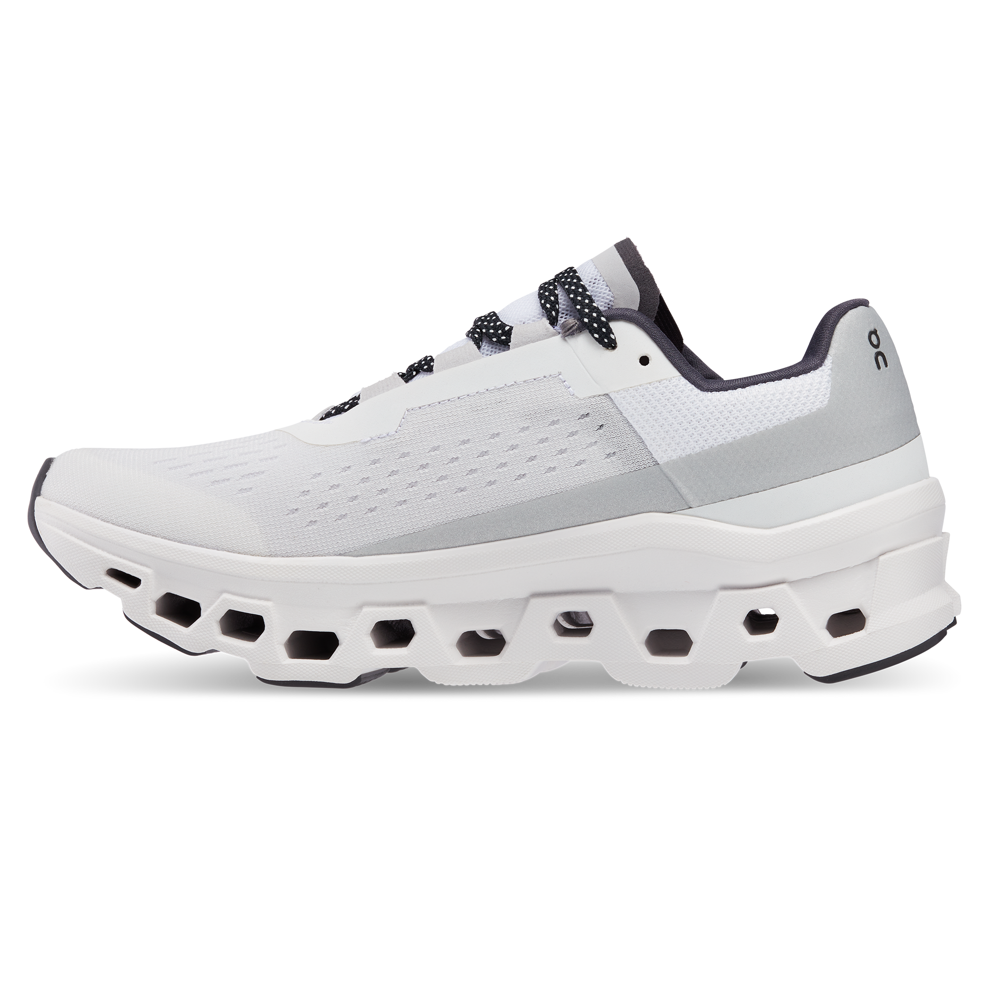 On Cloudmonster All White Femme Running sur route Chaussures