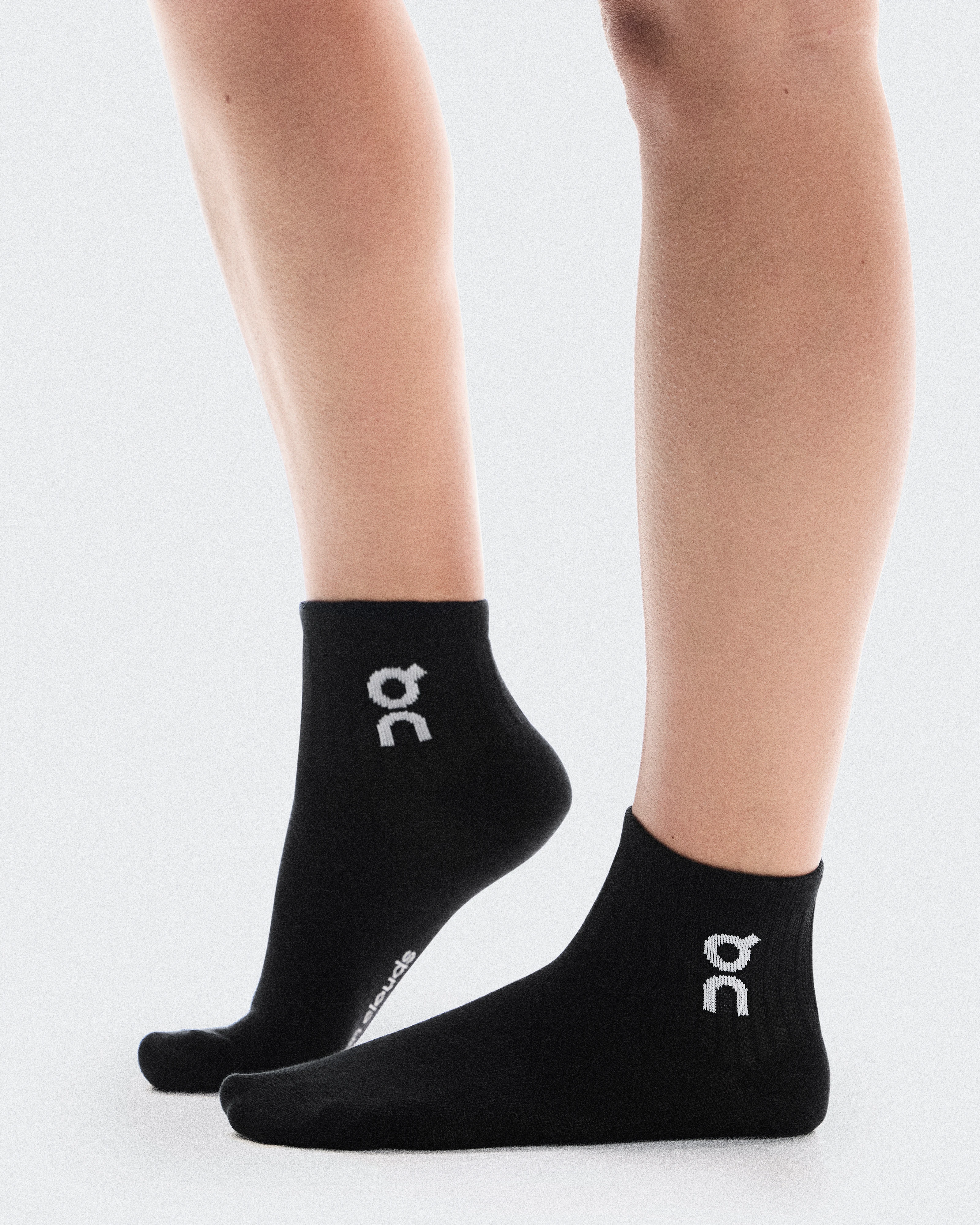 On Logo Sock Mid 3P Black Unisexe Chaussettes