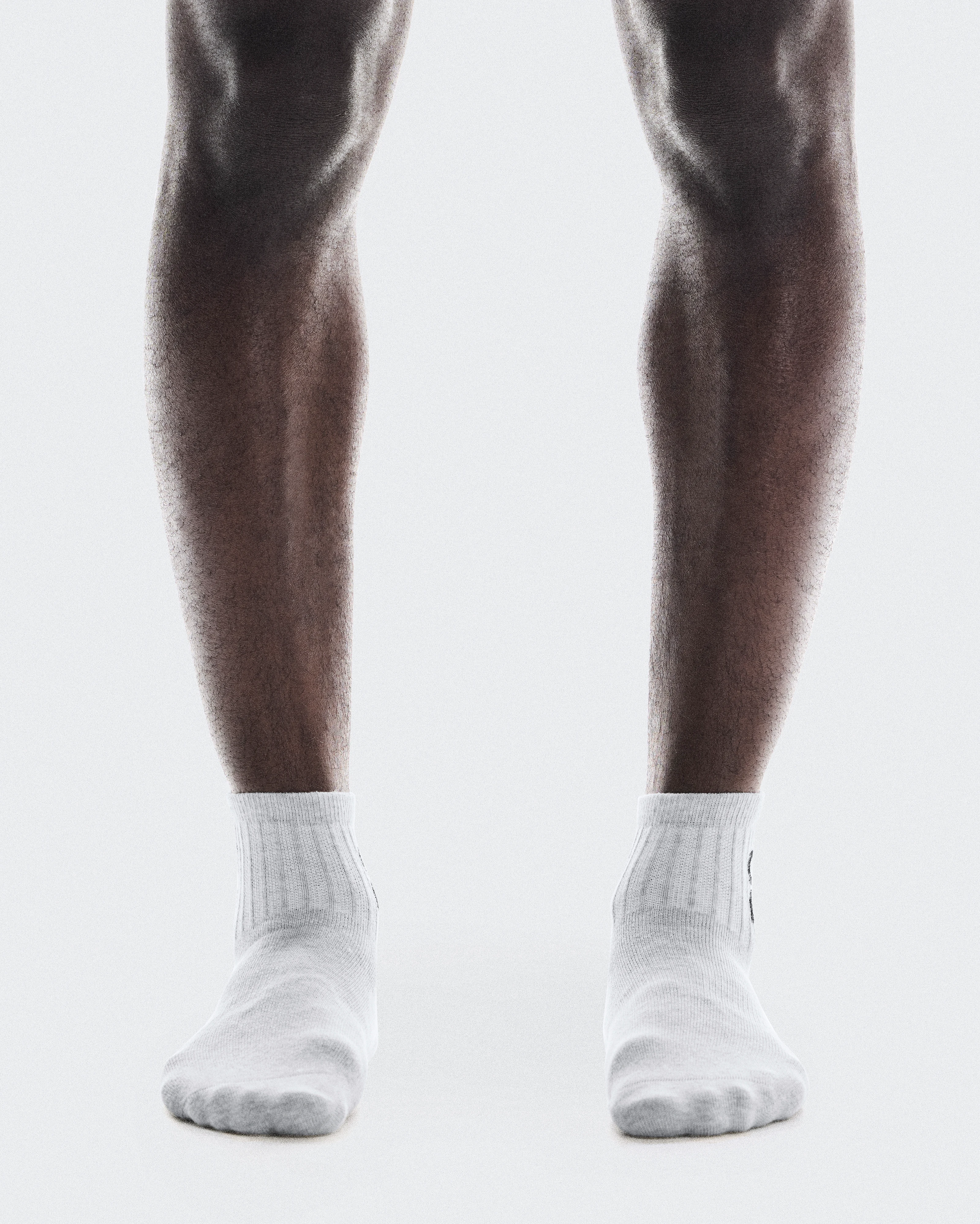 On Logo Sock Mid 3P Heather Gray Unisexe Chaussettes