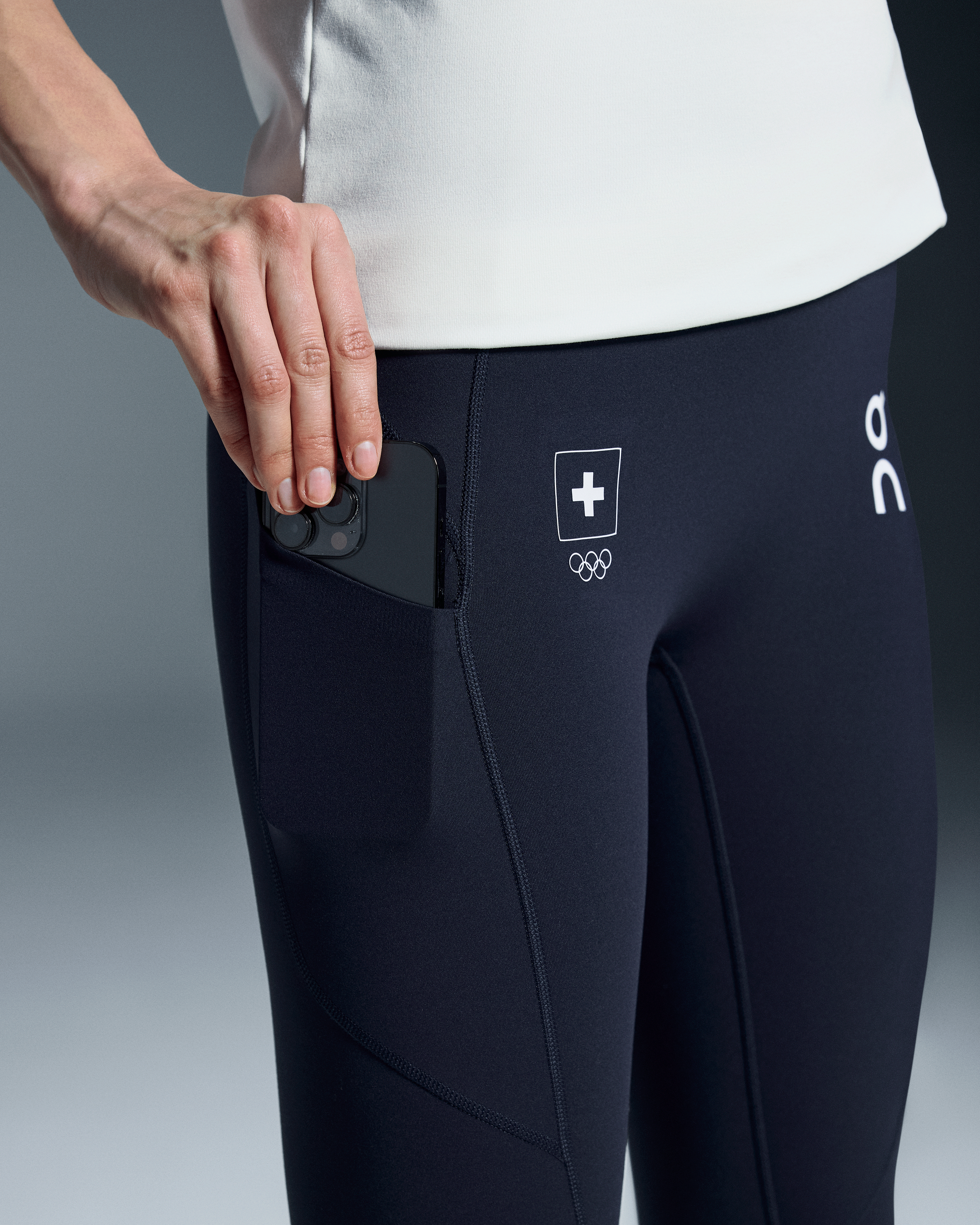 On Swiss Olympic 3/4 Tights Ink Femme Leggings