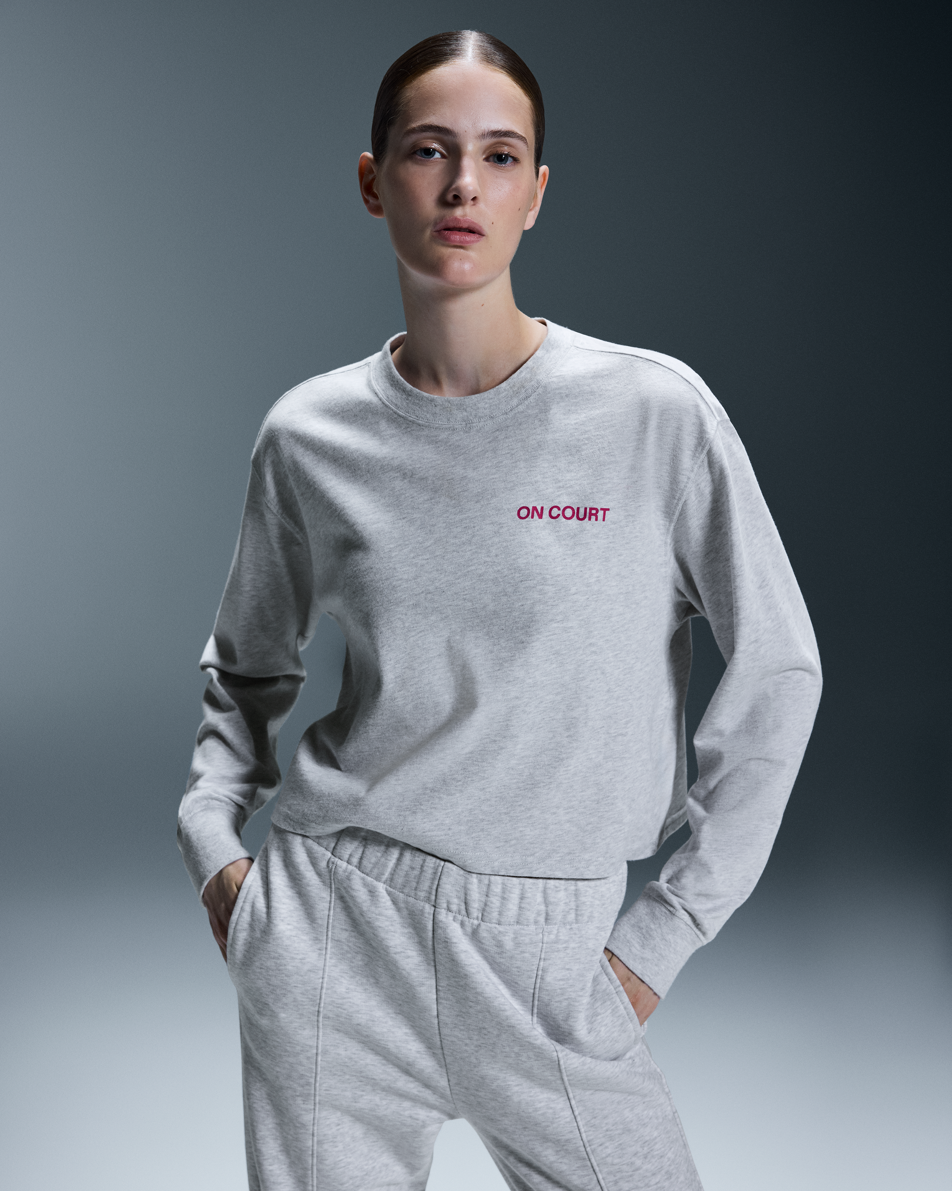On Open Club Long-T Crop Crater Femme Hauts et t-shirts