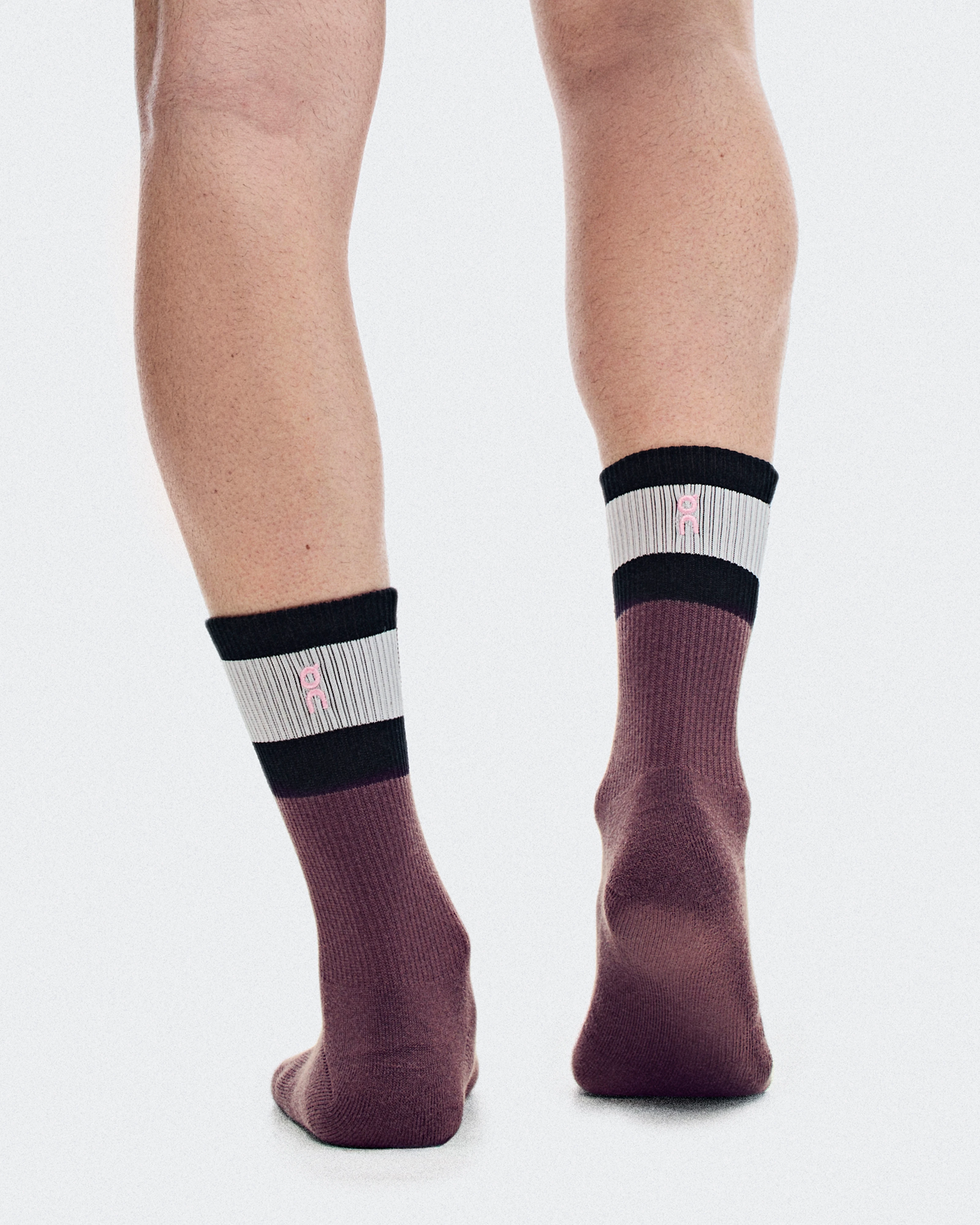 On Courtside Sock High 2P Ivory & Mulberry Unisexe Chaussettes