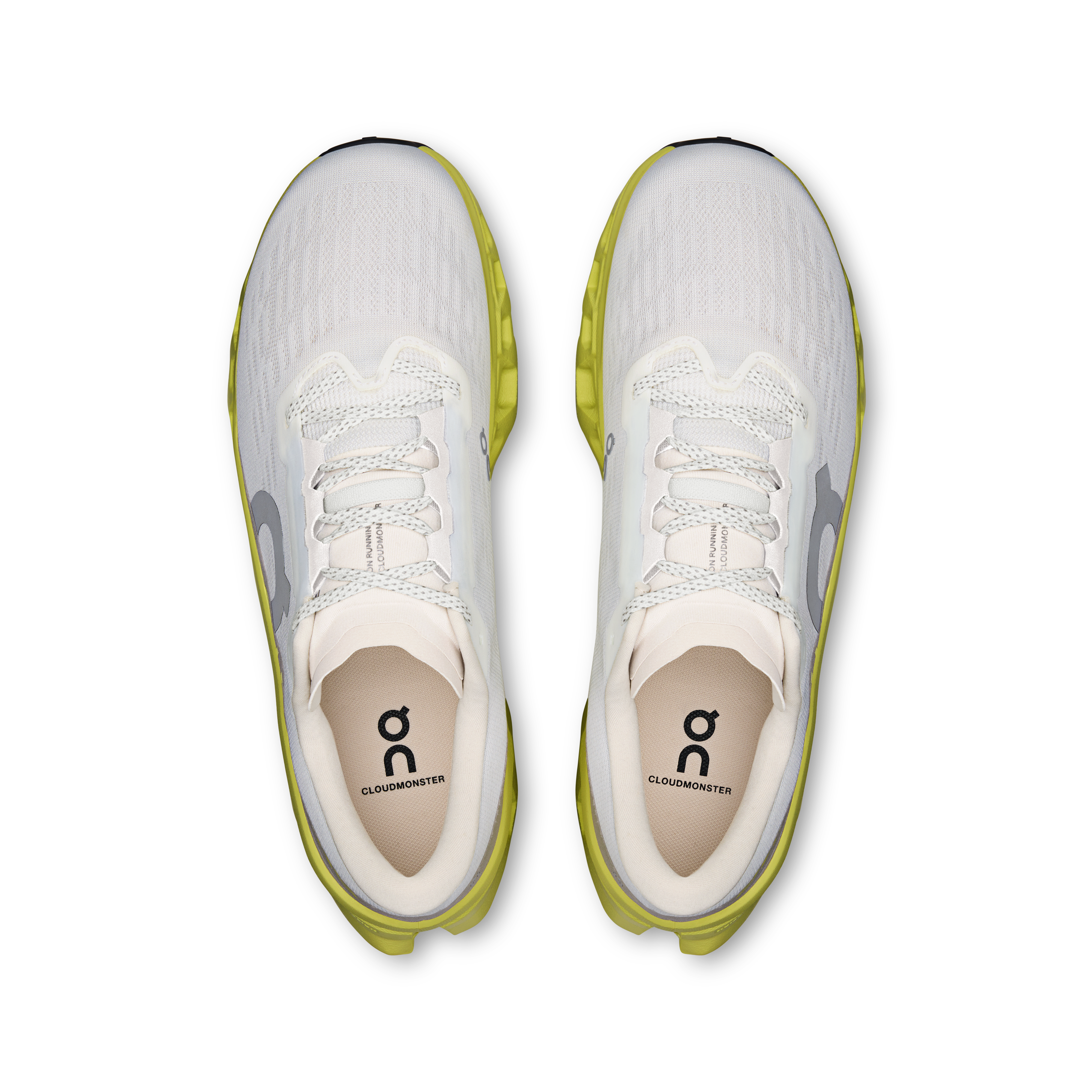 On Cloudmonster 3 Ivory & Limelight Homme Running sur route Chaussures