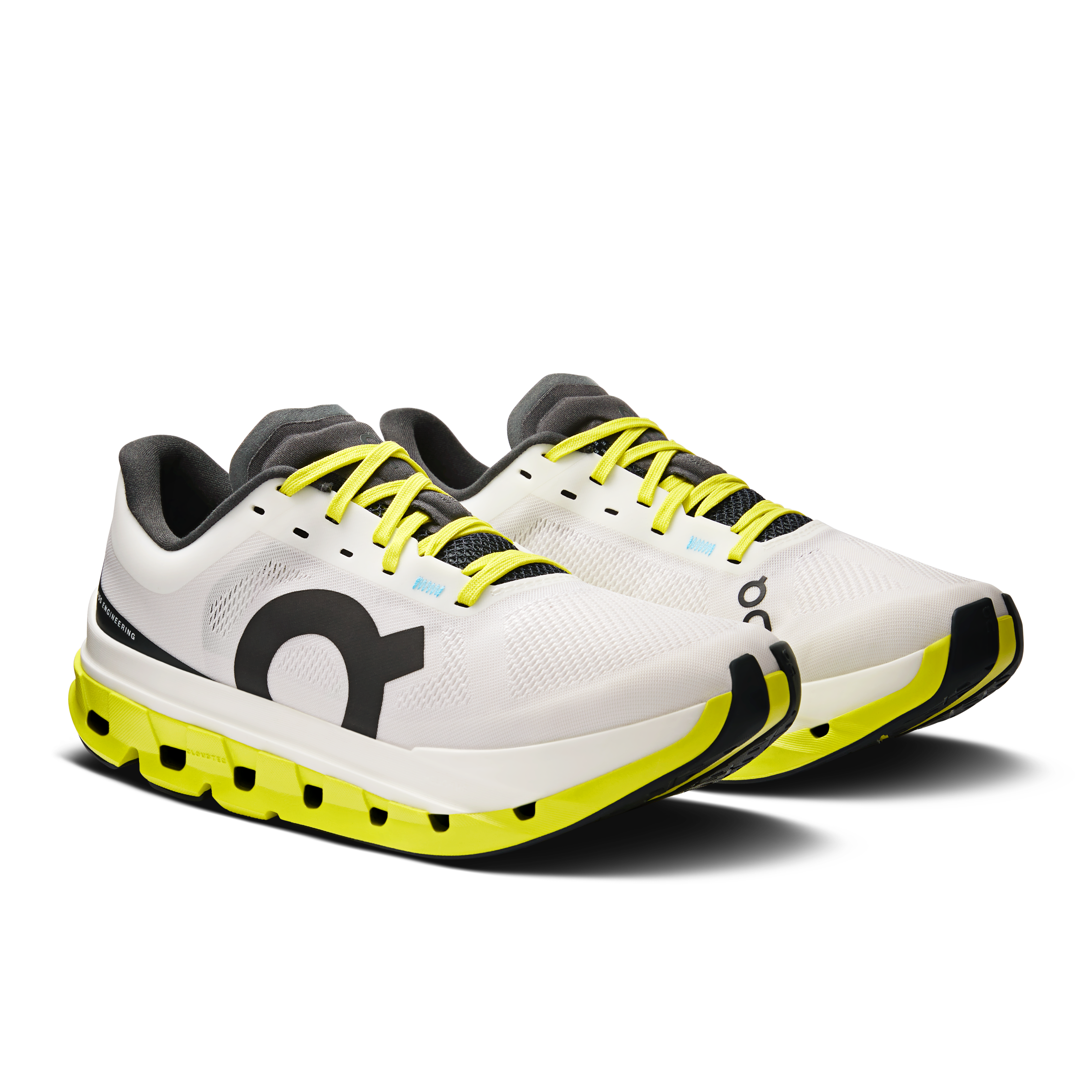 On Cloudflow 5 White & Lime Femme Running sur route Chaussures