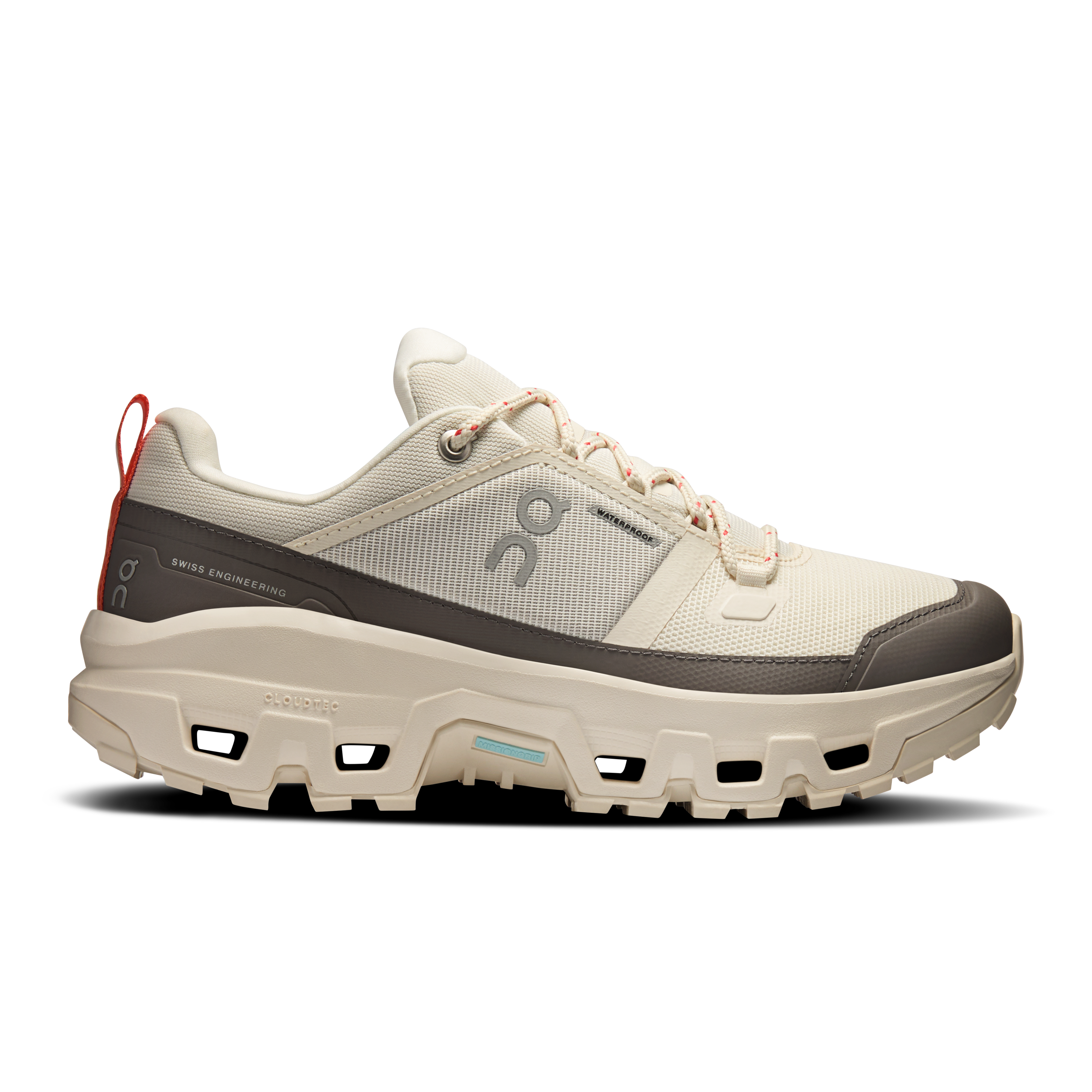 On Cloudrock Low Waterproof Ivory & Ivory Femme – Randonnée, Missiongrip™, terrain mixte Chaussures