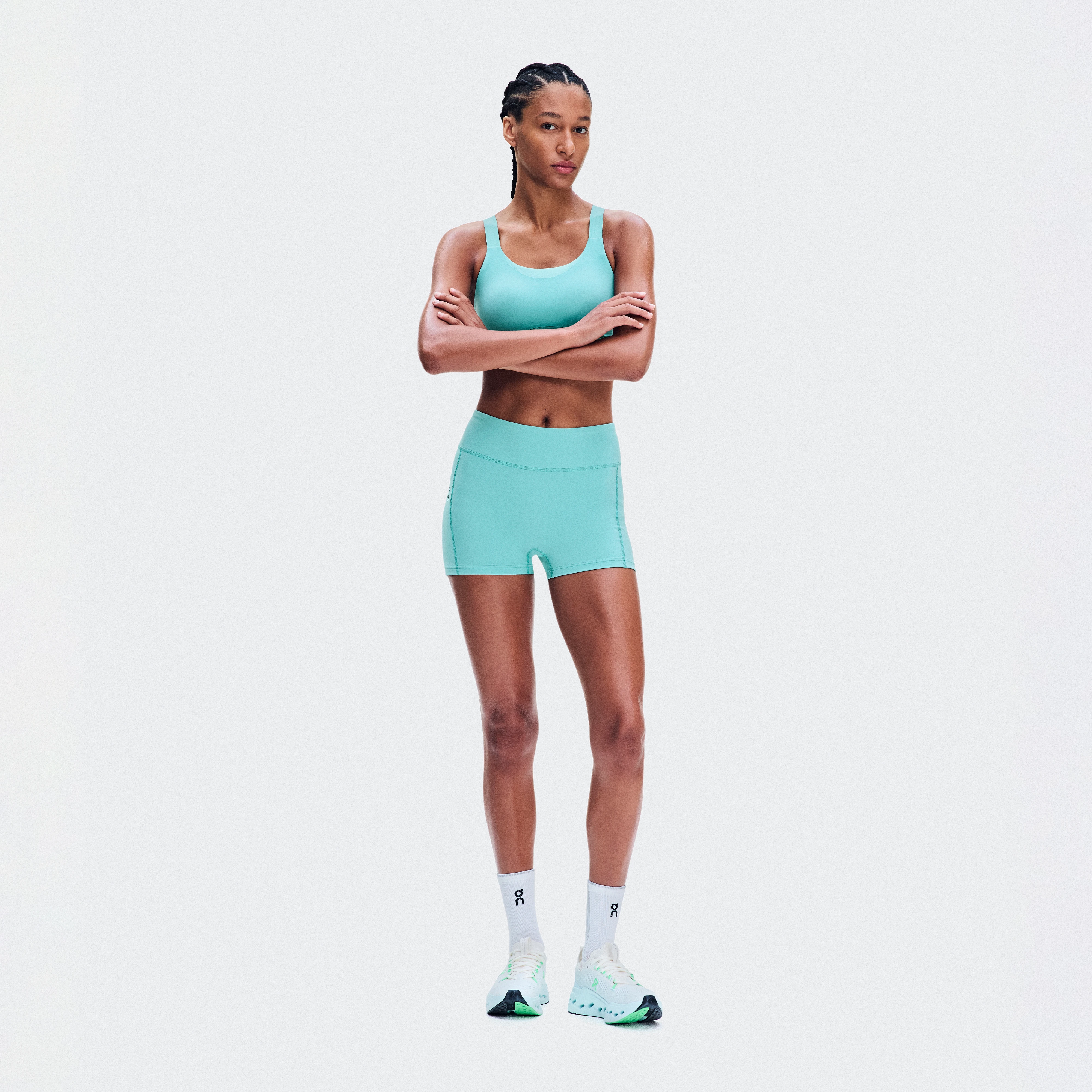 On 3" Performance Tights Aquamarine Femme – Running de performance, training par temps chaud Leggings Shorts