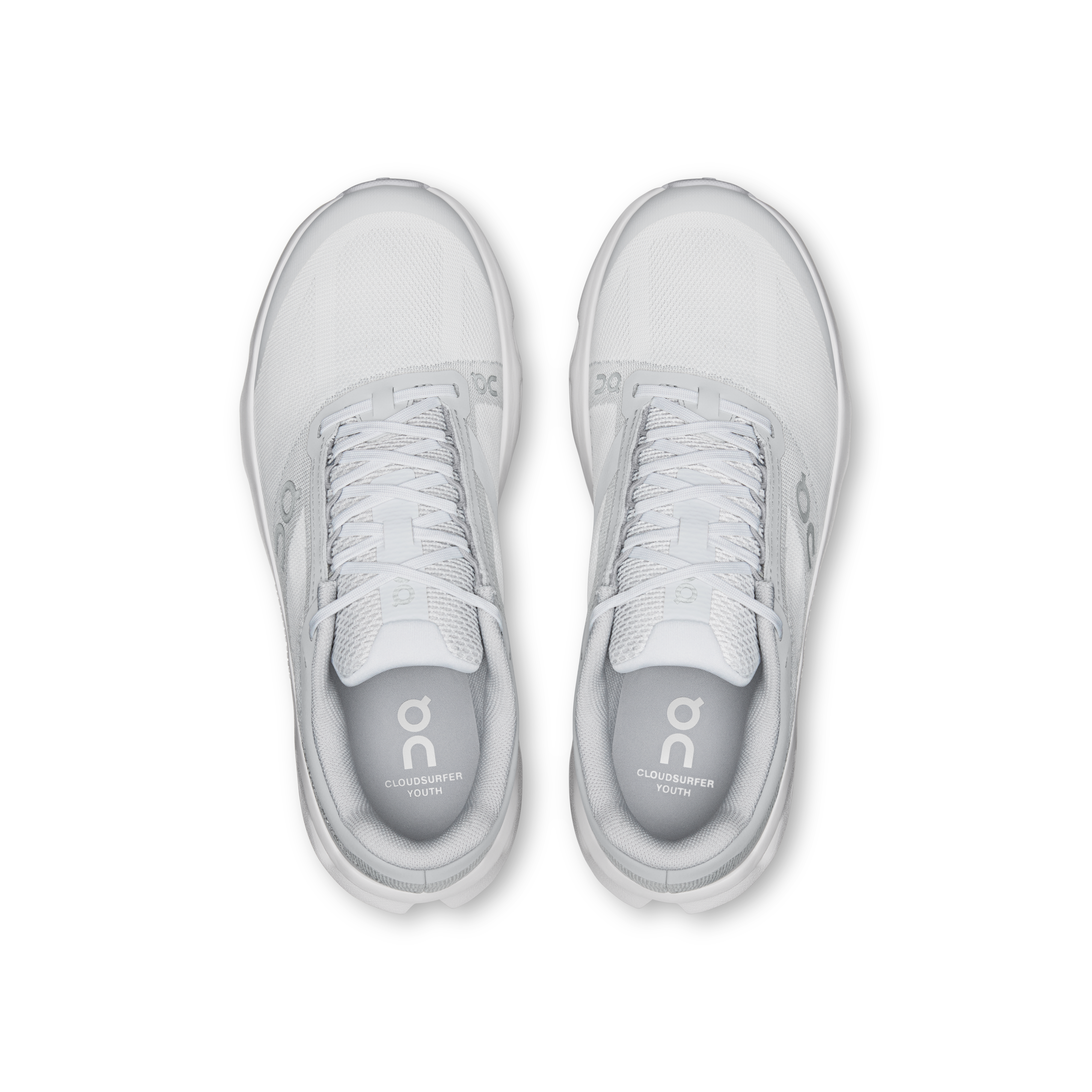 On Cloudsurfer Youth Frost & White Ados Running sur route Chaussures
