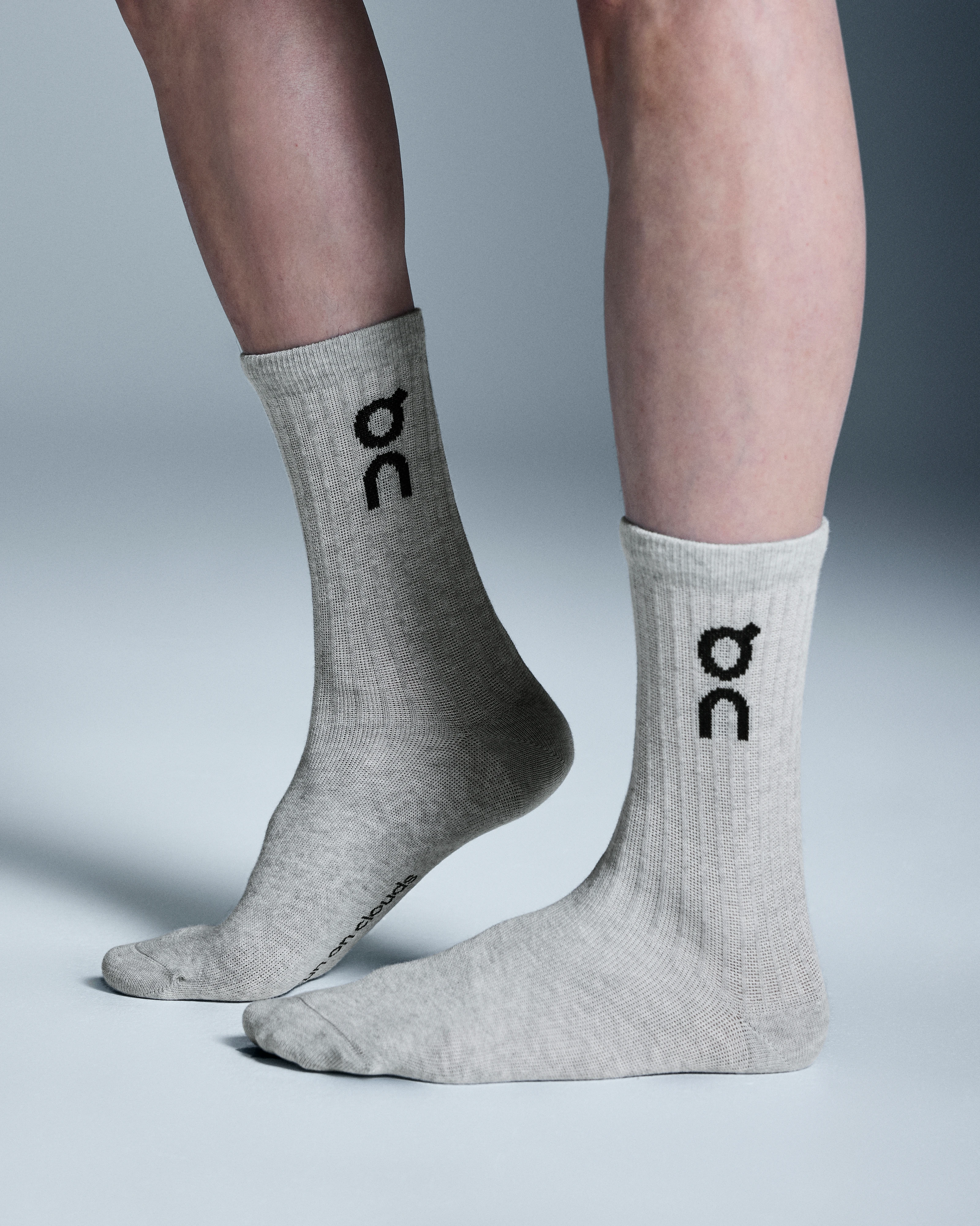 On Logo Sock High 3P Heather Gray Unisexe Chaussettes