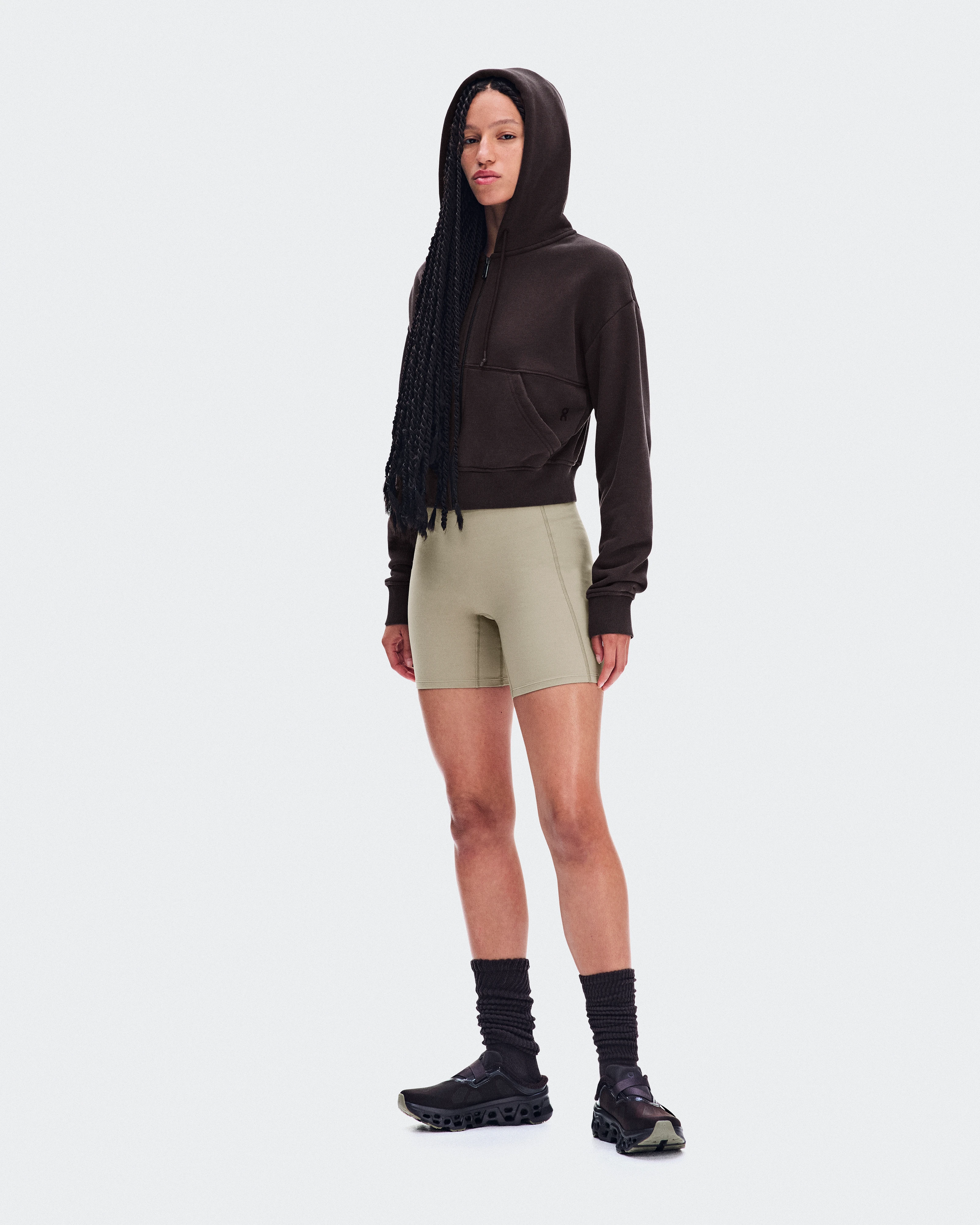 On Club Collective Full Zip Hoodie FKA Espresso Femme Sweats à capuche et sweats
