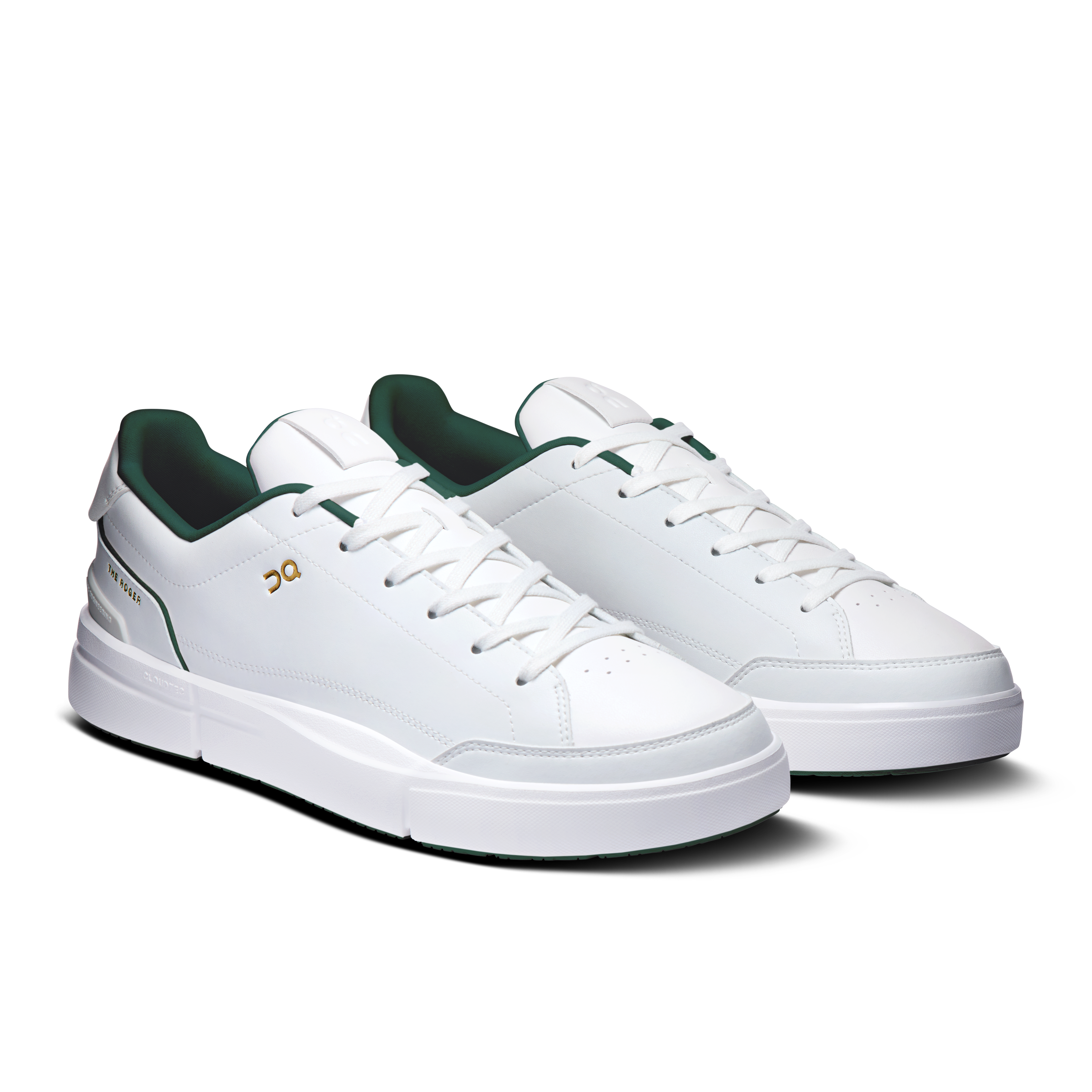 On THE ROGER Centre Court White & Evergreen Femme Active Life Chaussures
