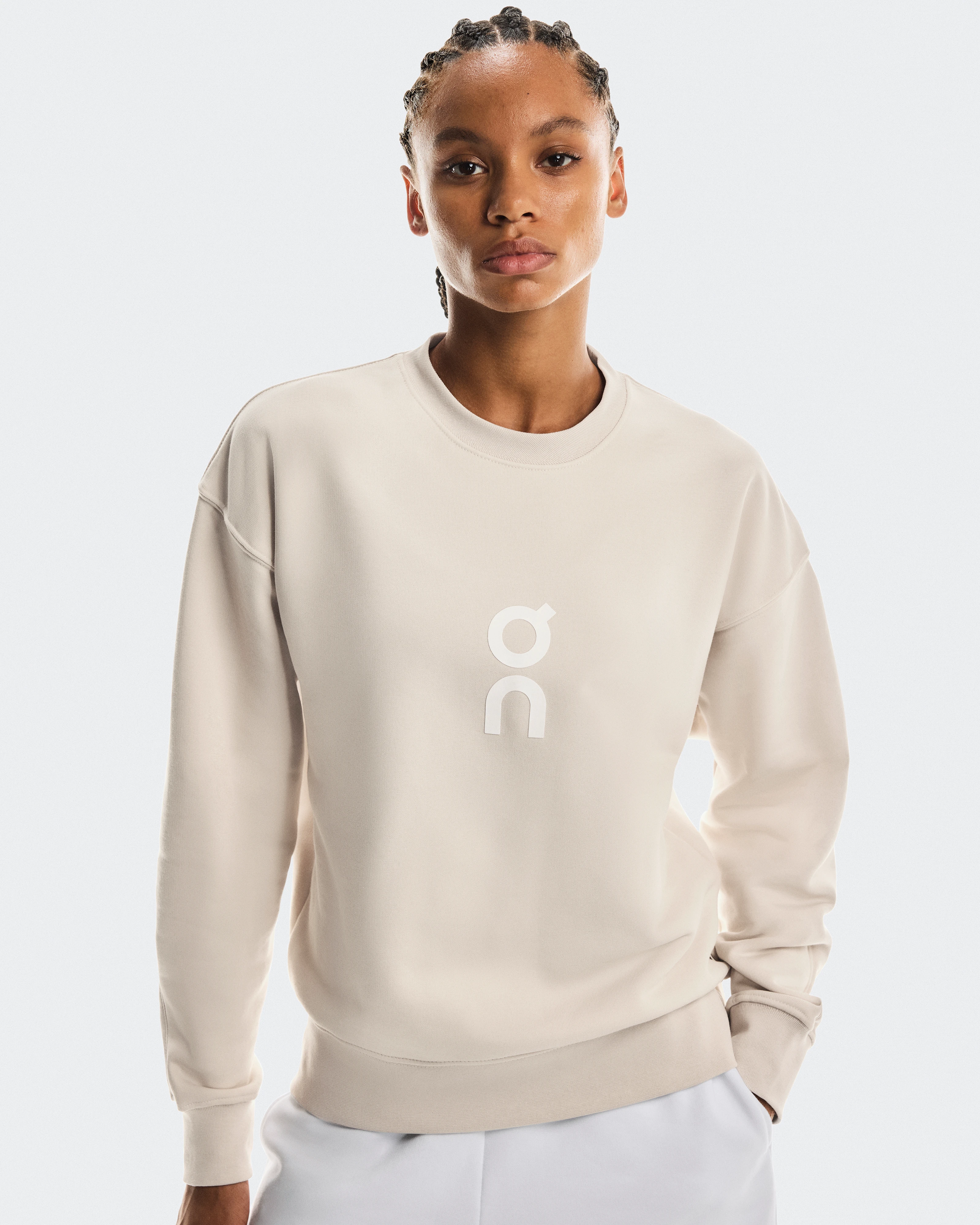 On Club Crew Graphic Silver Femme Sweats à capuche et sweats