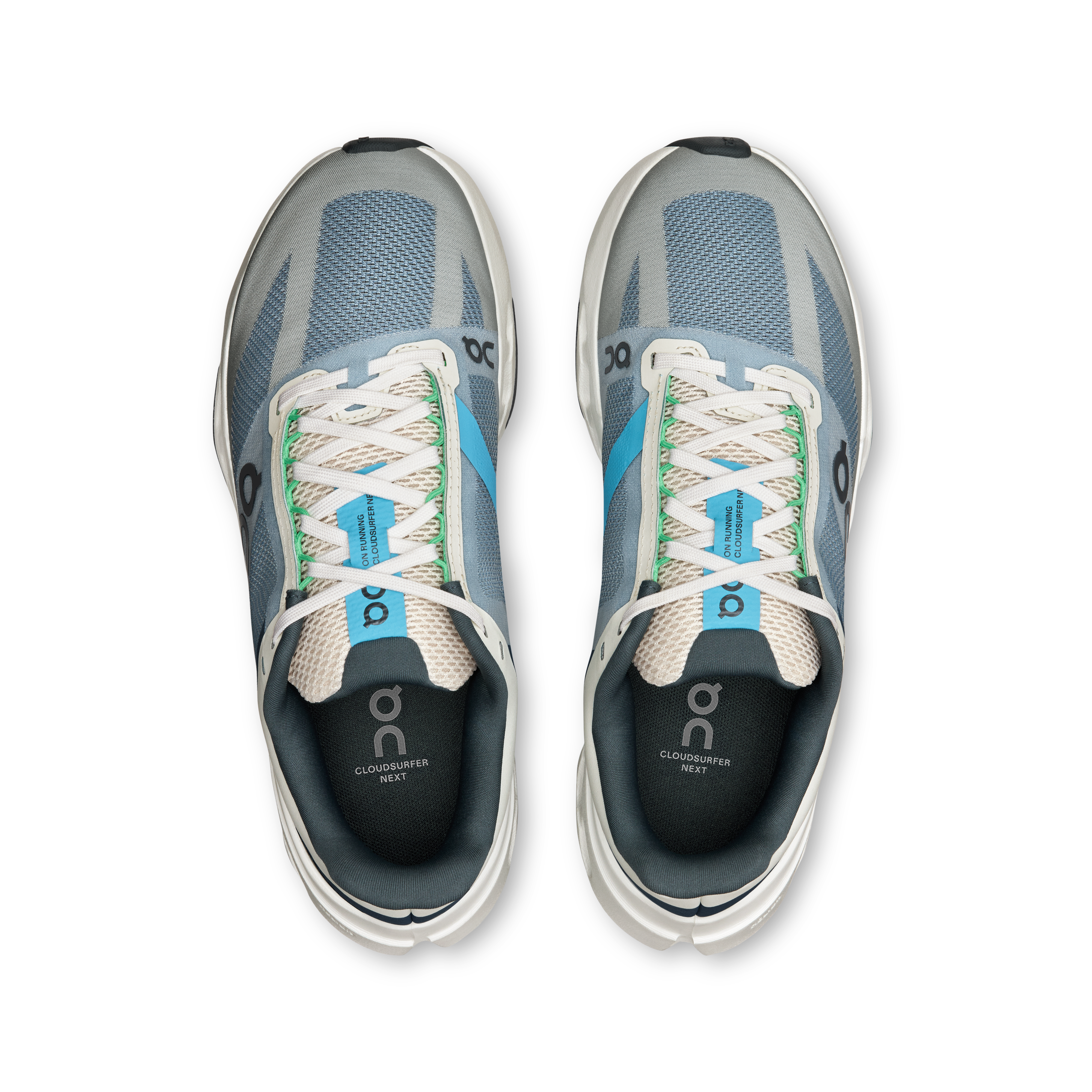 On Cloudsurfer Next Wide Niagara & White Femme Running sur route Chaussures