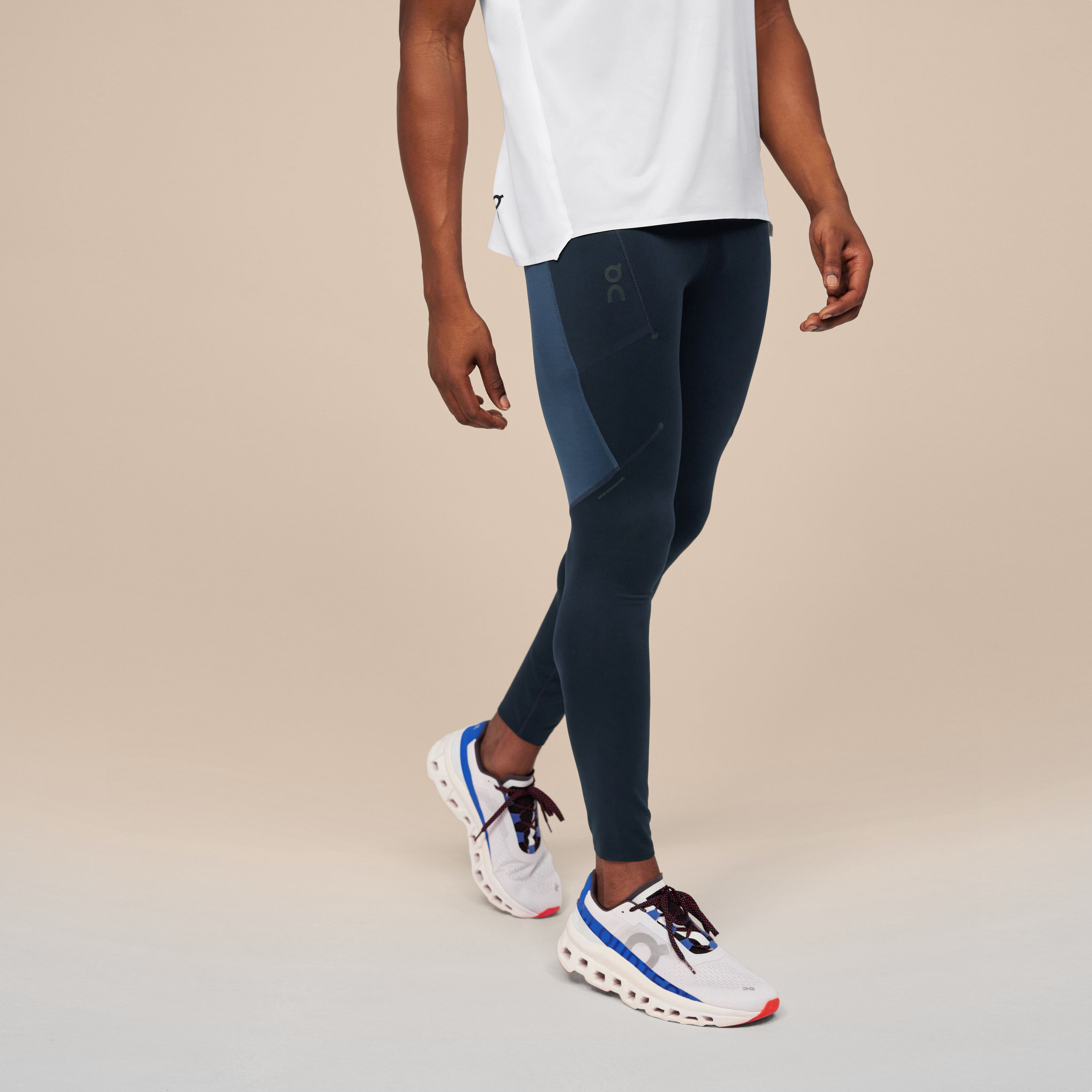 On Performance Tights Navy & Denim Homme – Training et compétition, absorbant, polyvalent Leggings