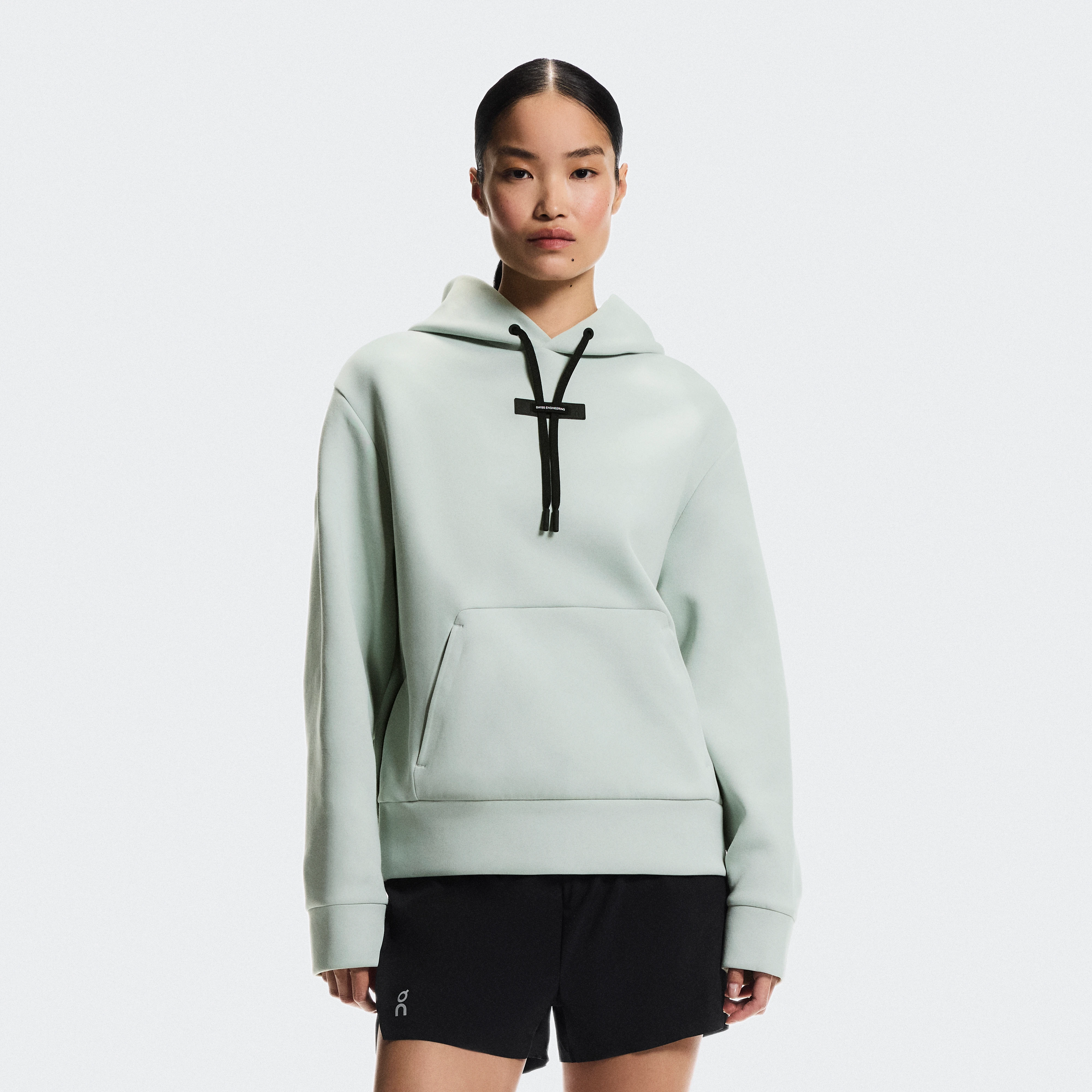 On Focus Tech Hoodie Mineral Femme – Quotidien, voyage, entraînement Sweats à capuche et sweats