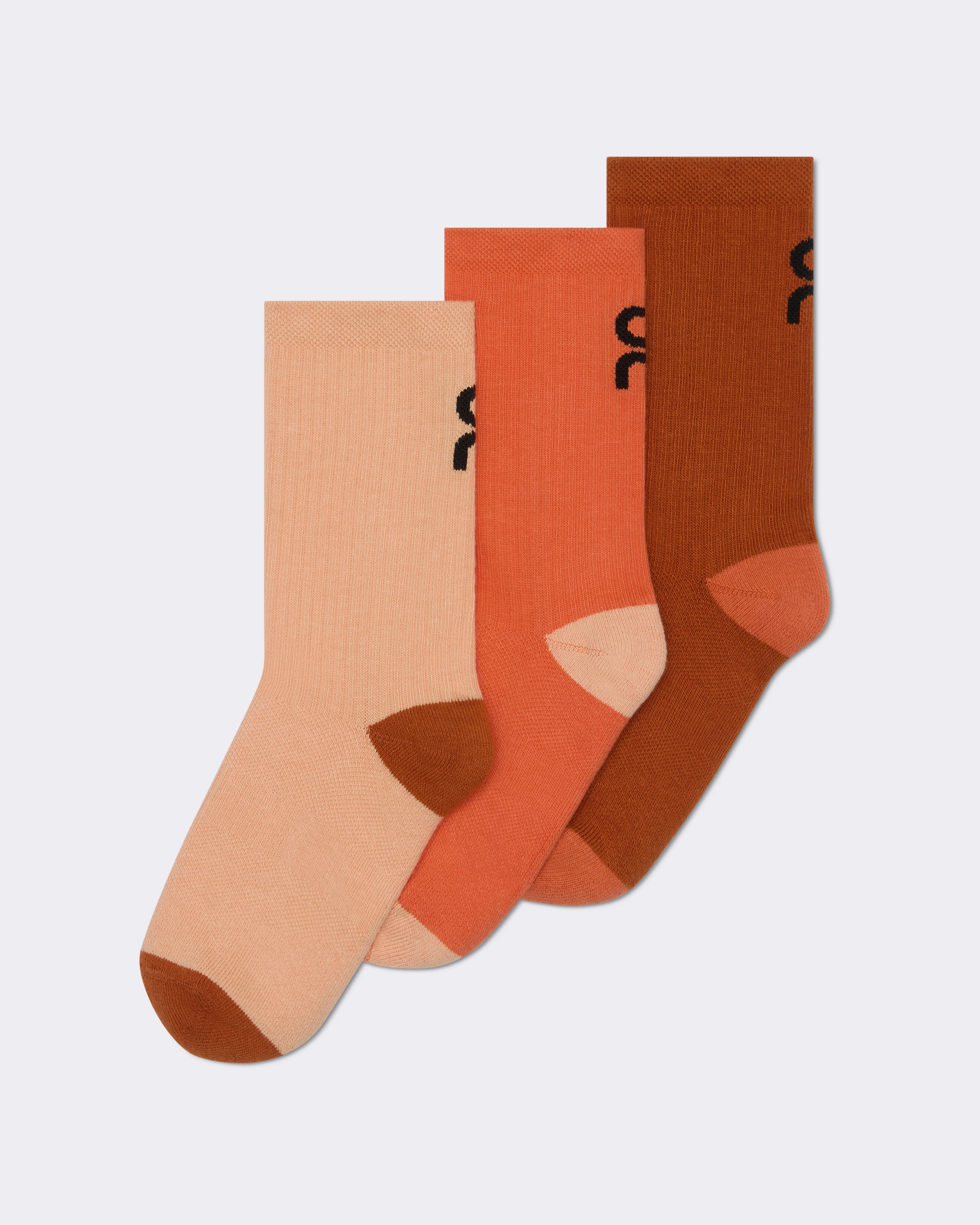 On Logo Sock High 3P Kids Flame & Cinnamon Enfant Chaussettes