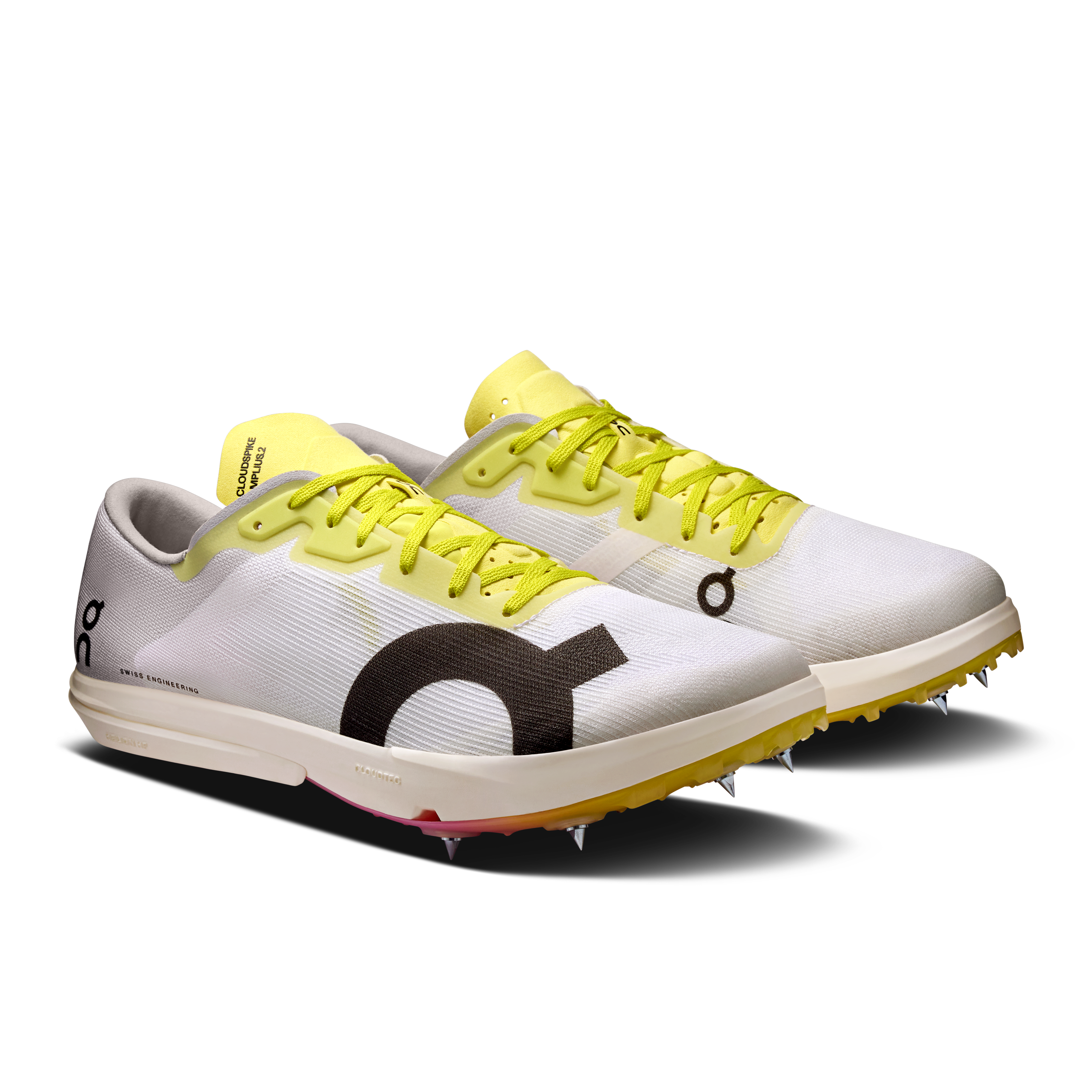 On Cloudspike Amplius 2 White & Raspberry Homme Athlétisme Chaussures