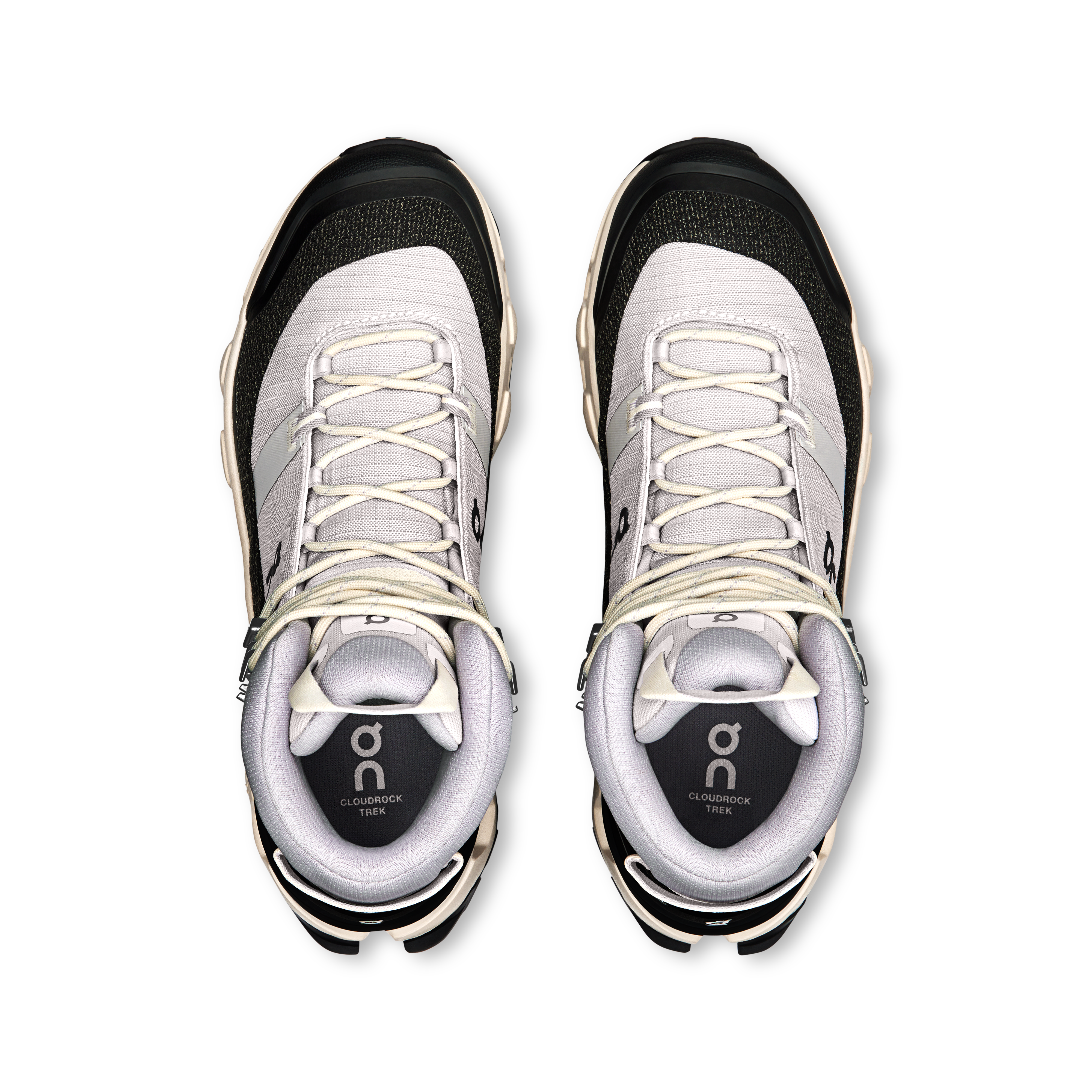 On Cloudrock Trek Waterproof Silver & Cream Femme Randonnée Chaussures